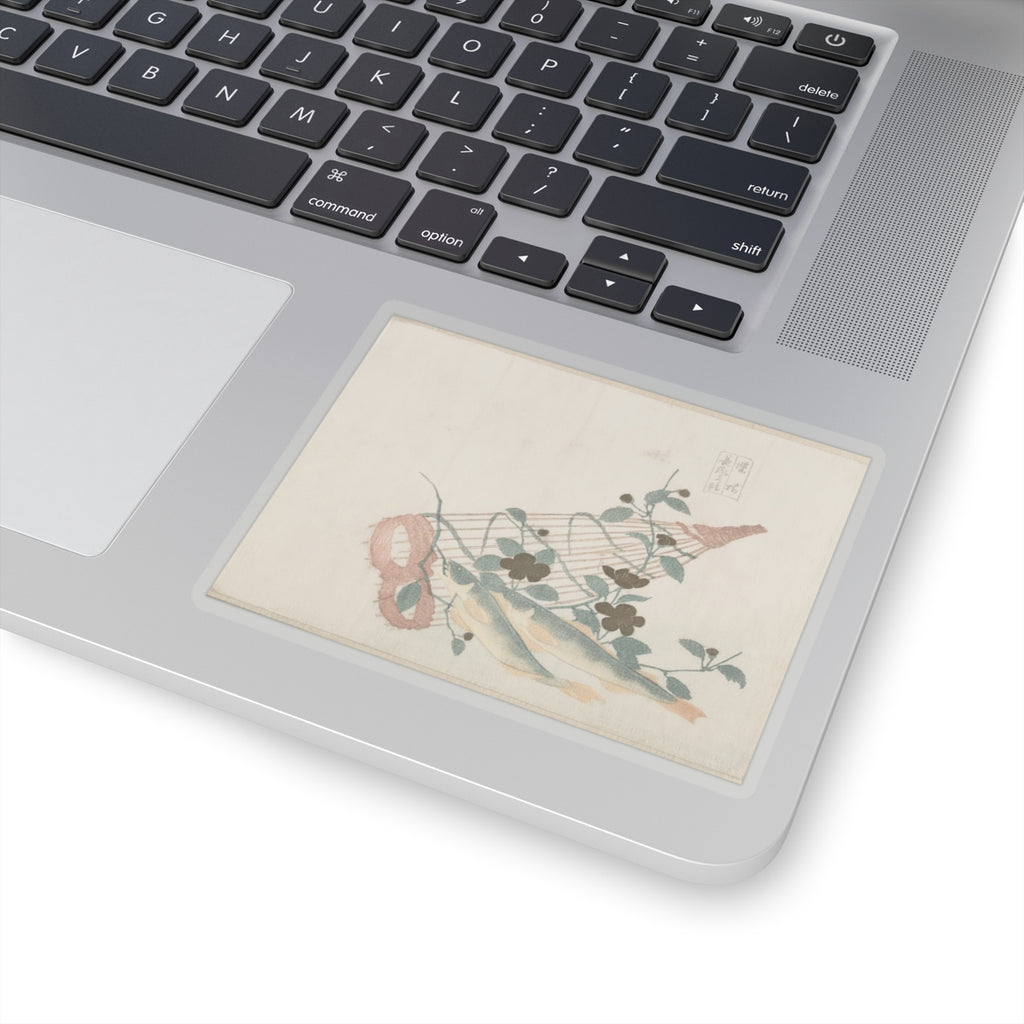 Botanical — Sweet Fishes Of The Nagara River, With Baskets And Flowers — Kiss-Cut Sticker
