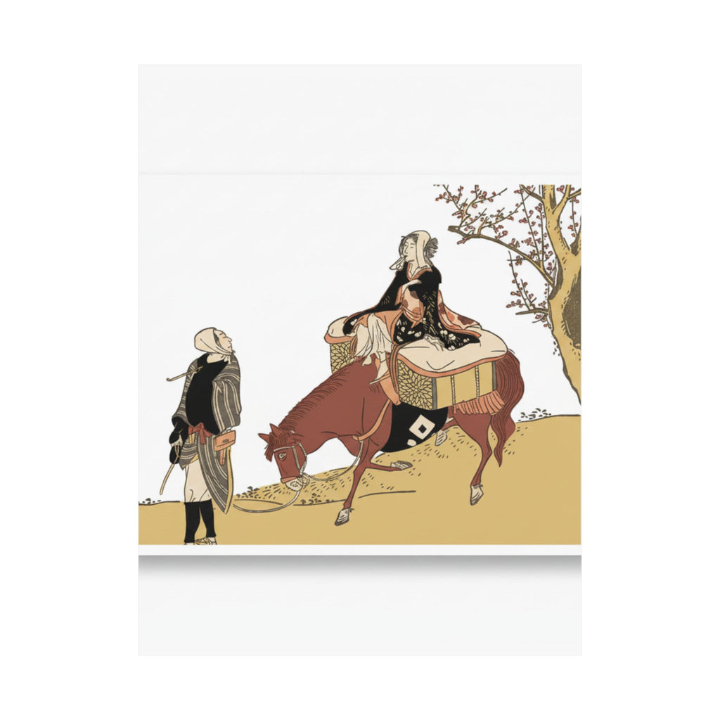 Ecommerce Main — Version Of Legend Of Michizane: Woman Riding Ox Which A Man Is Leading — Matte Poster