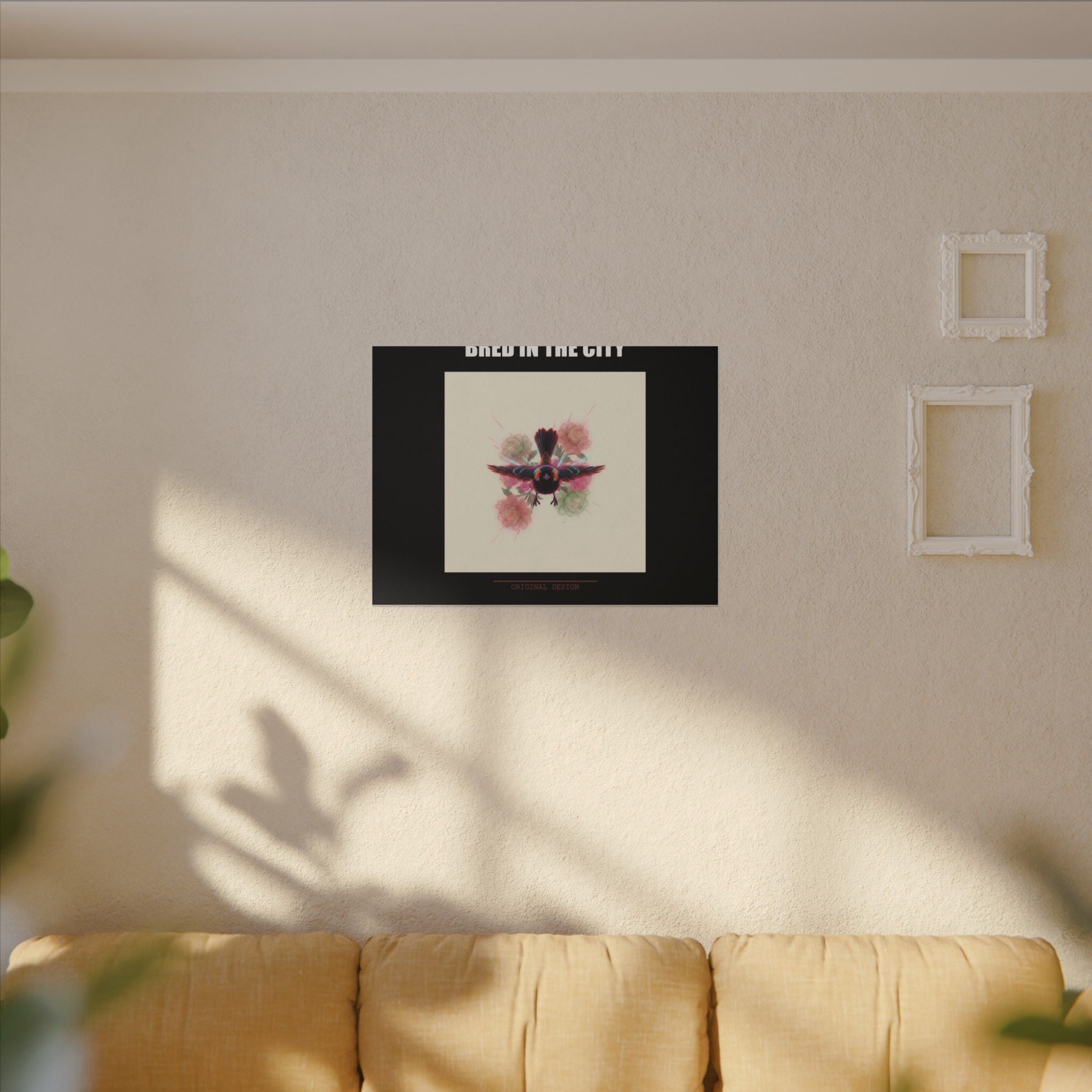 BRED IN THE CITY Flying Bird & Roses Matte Canvas