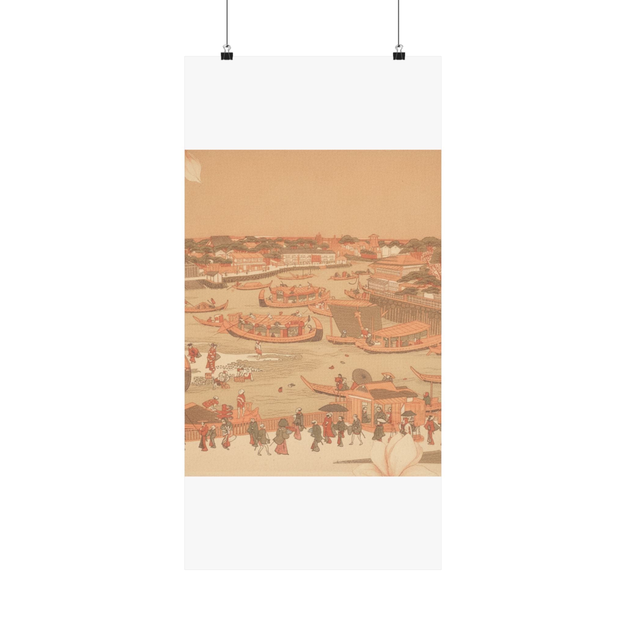 Southern Sunset — New Great Bridge At Naka Zu In Edo — Matte Poster