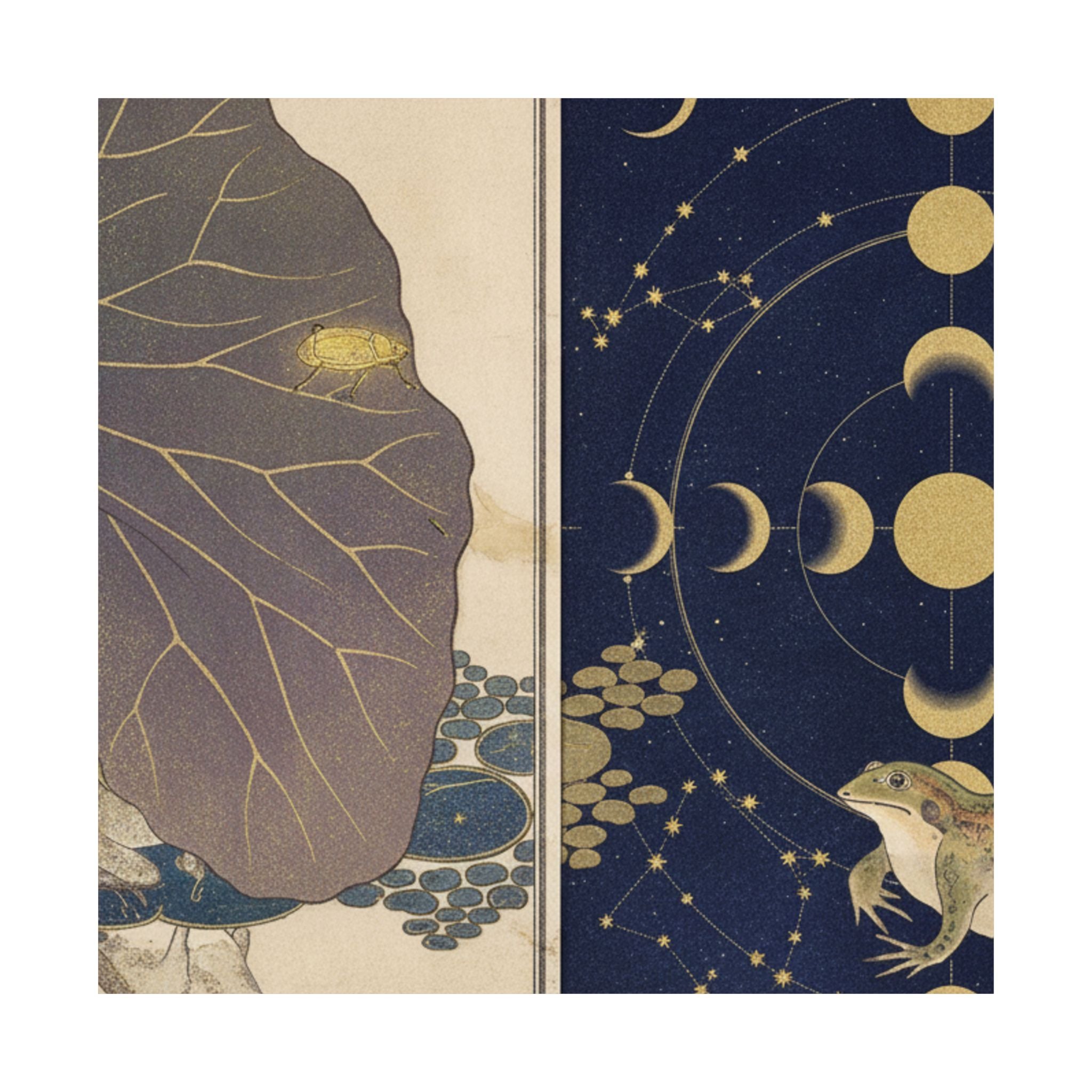 Celestial — Frog (Kaeru); Gold Beetle (Kogane Mushi), From The Picture Book Of Crawling Crea — Matte Poster