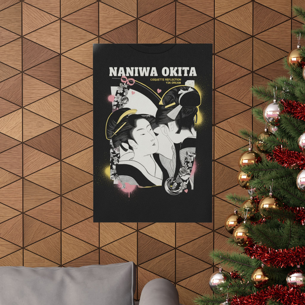 Streetwear Collage — Naniwa Okita Admiring Herself In A Mirror — Matte Poster