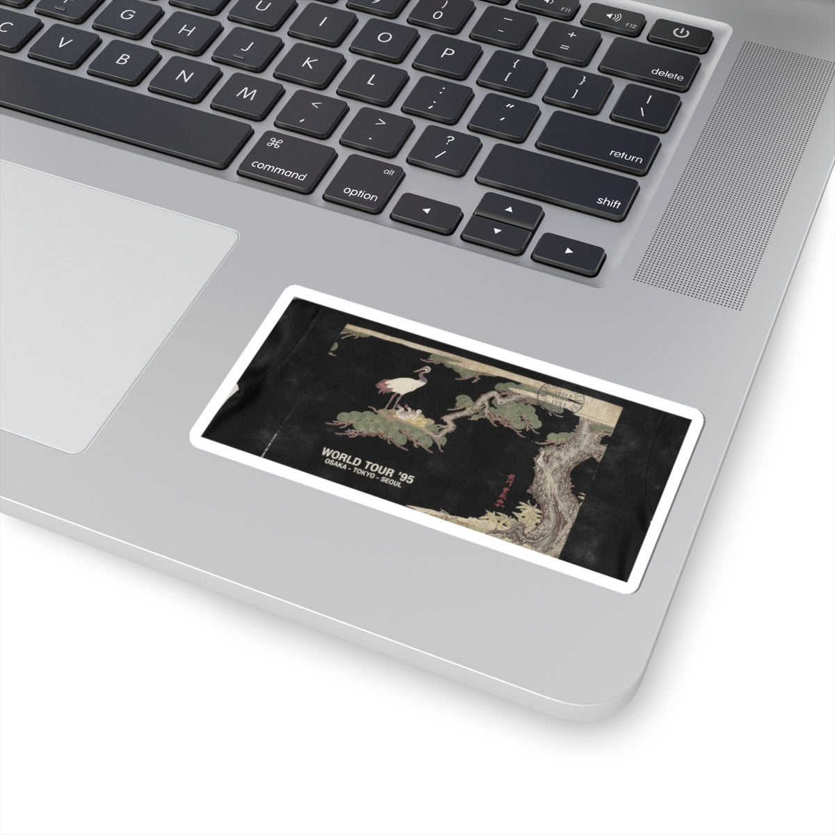 Vintage Bootleg — Crane And Their Young In Their Nest In The Branches Of A Pine-Tree — Kiss-Cut Sticker
