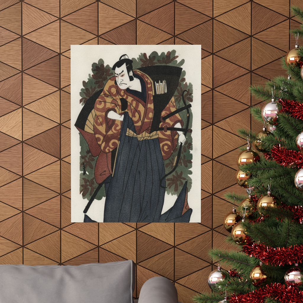 Watercolor — The First Nakamura Nakazo As A Man Of High Rank Attired In Naga-Bakama — Matte Poster
