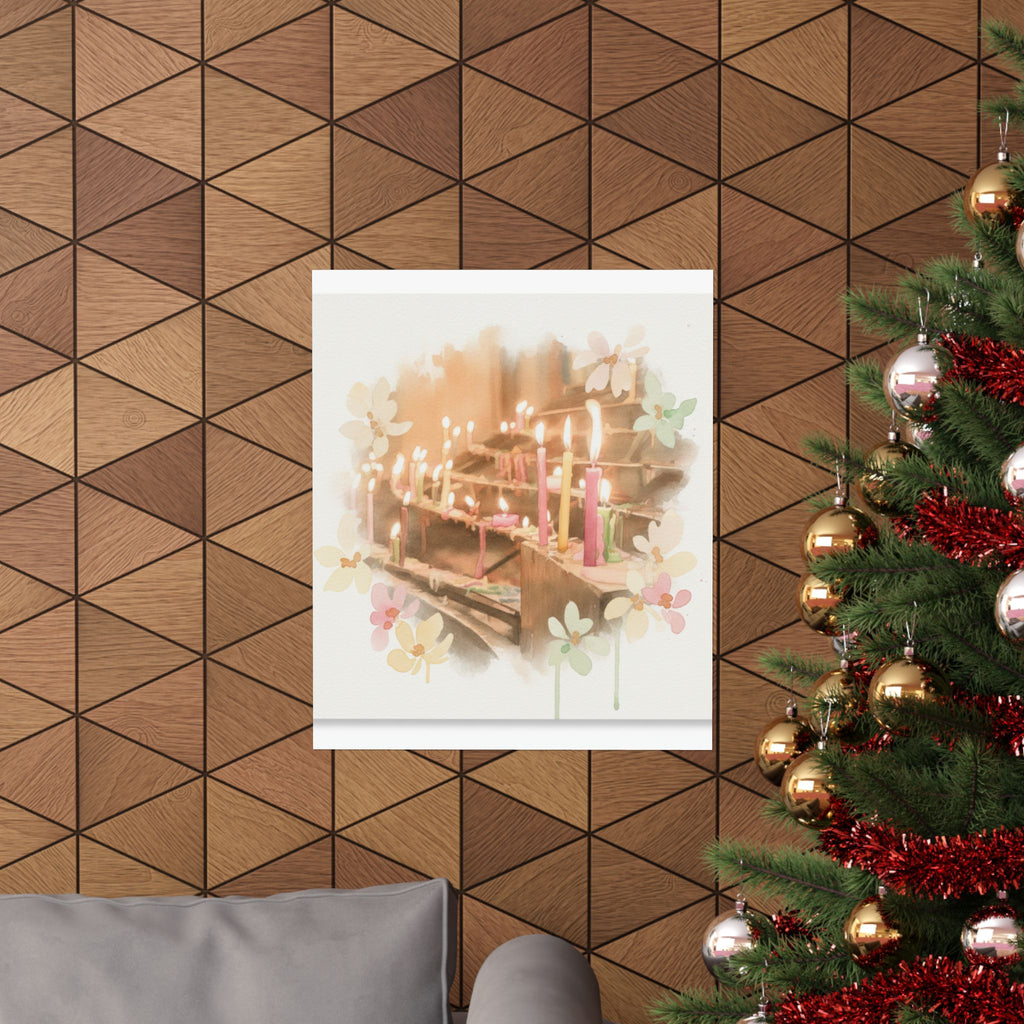 Watercolor — Candle — Matte Poster
