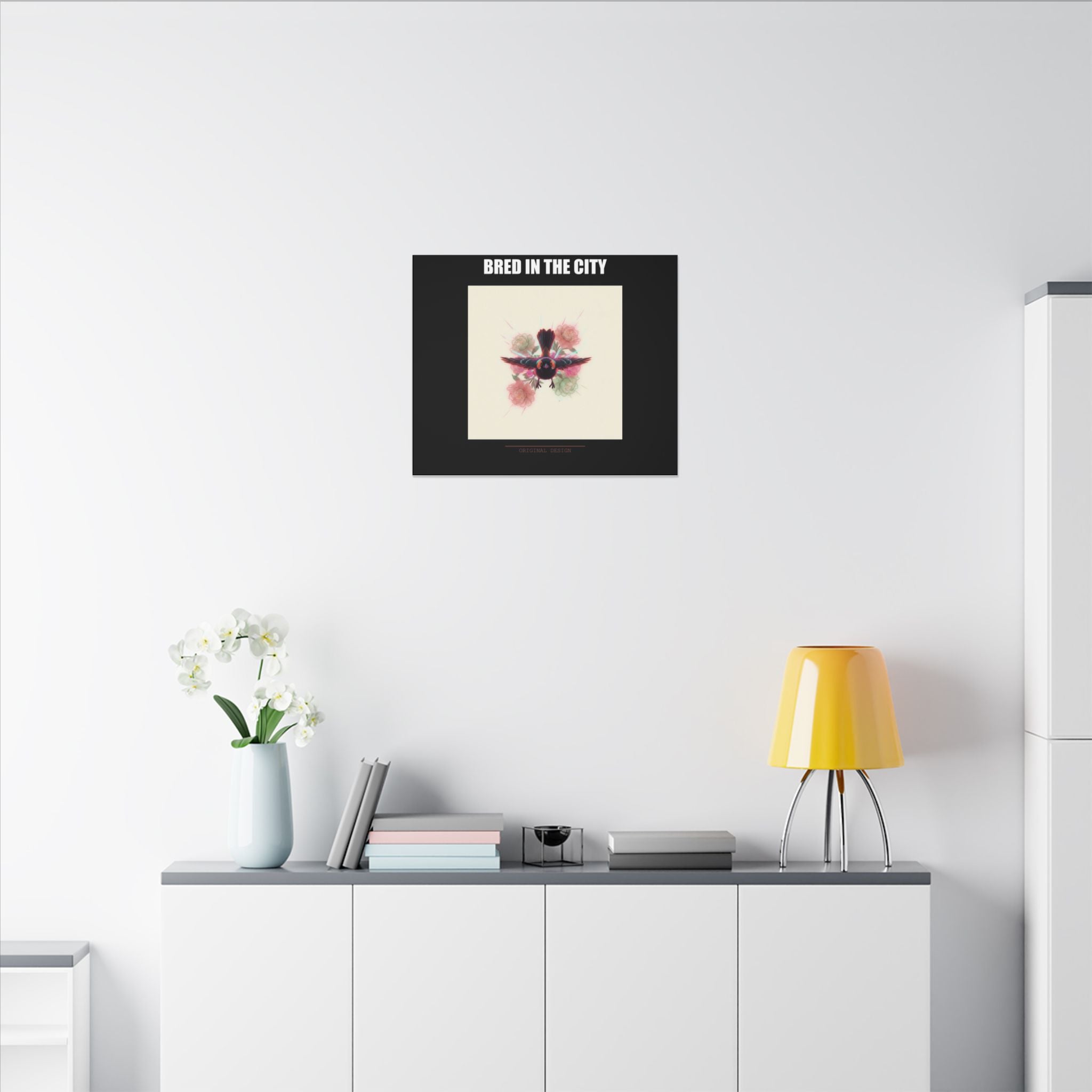 BRED IN THE CITY Flying Bird & Roses Matte Canvas