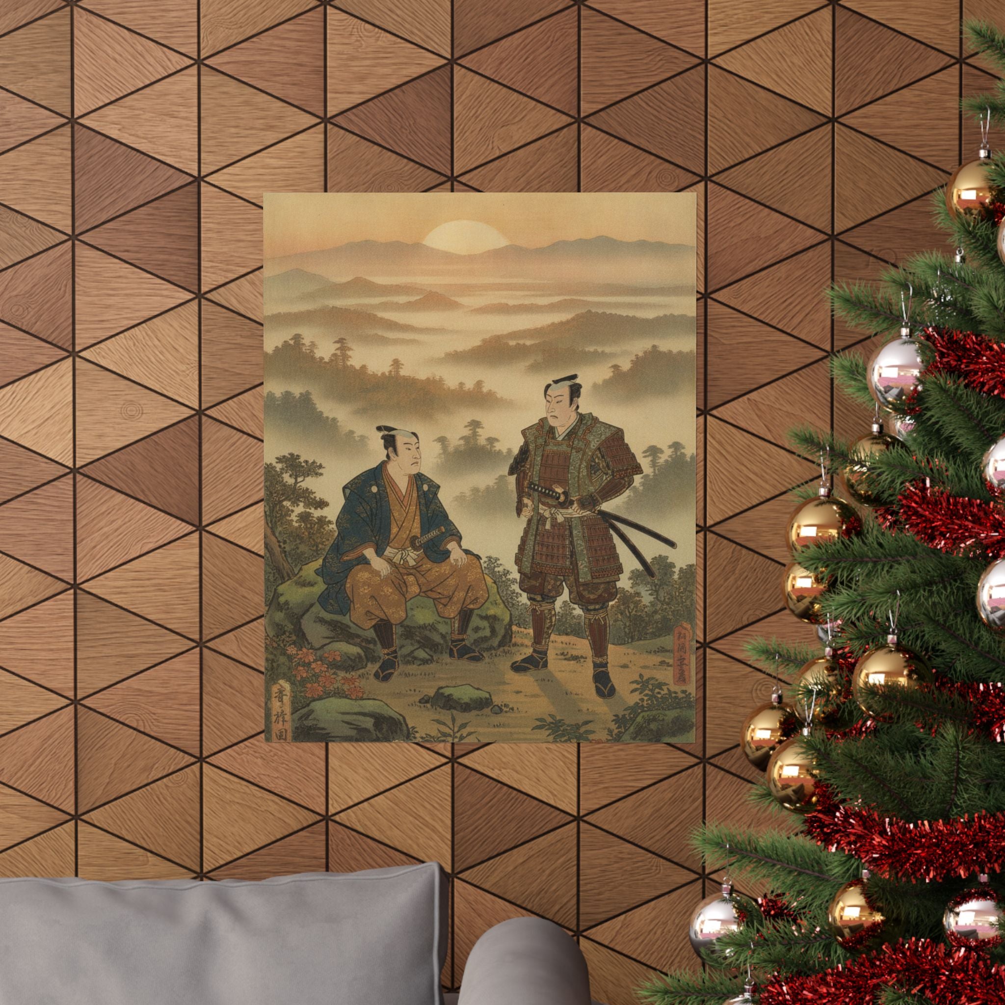 Scenic Nature — A Daimyo Talking To One Of His Retainers — Matte Poster