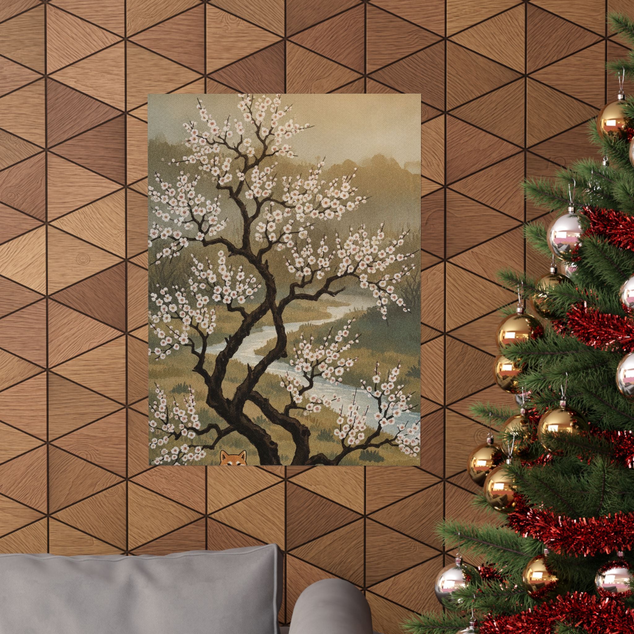 Scenic Nature — Plum Tree In Blossom — Matte Poster