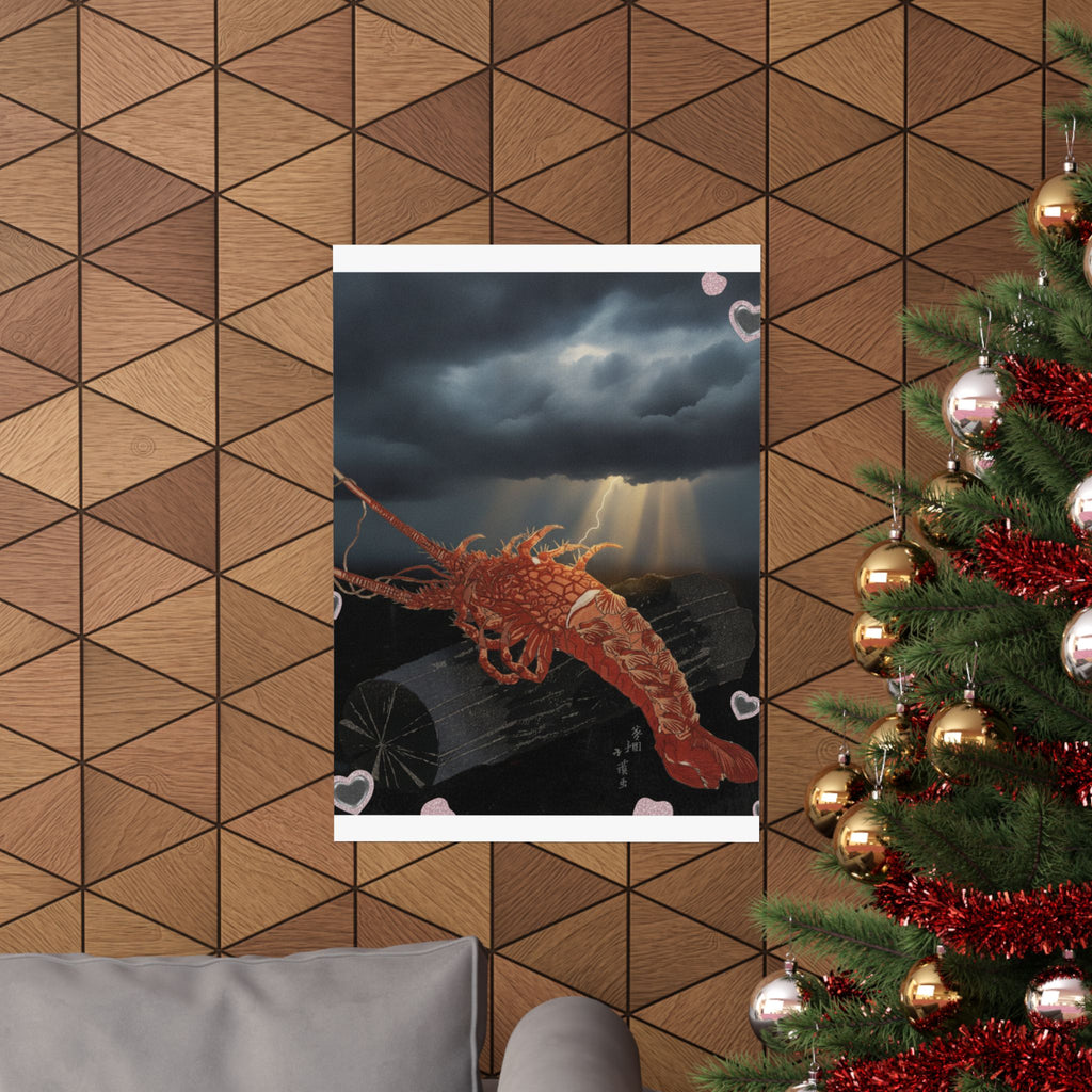 Dramatic Storm — Lobster On A Piece Of Charcoal — Matte Poster