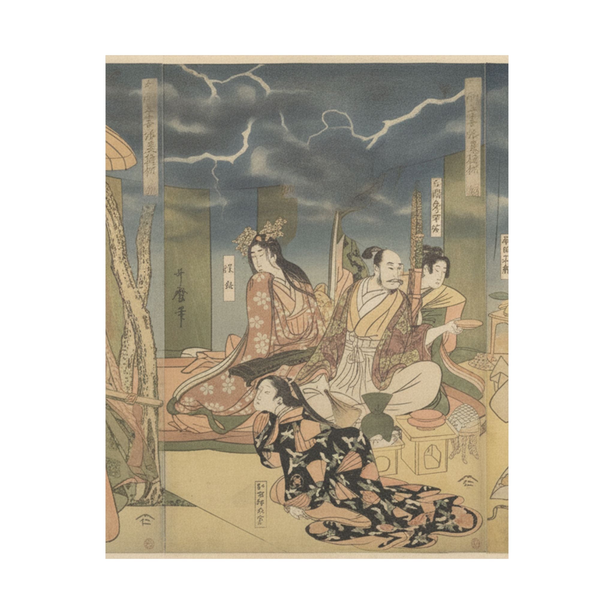 Dramatic Storm — A View Of The Pleasures Of The Taiko And His Five Wives At Rakutō — Matte Poster