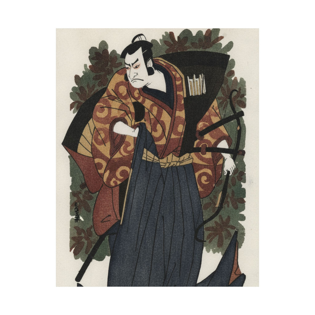 Watercolor — The First Nakamura Nakazo As A Man Of High Rank Attired In Naga-Bakama — Matte Poster