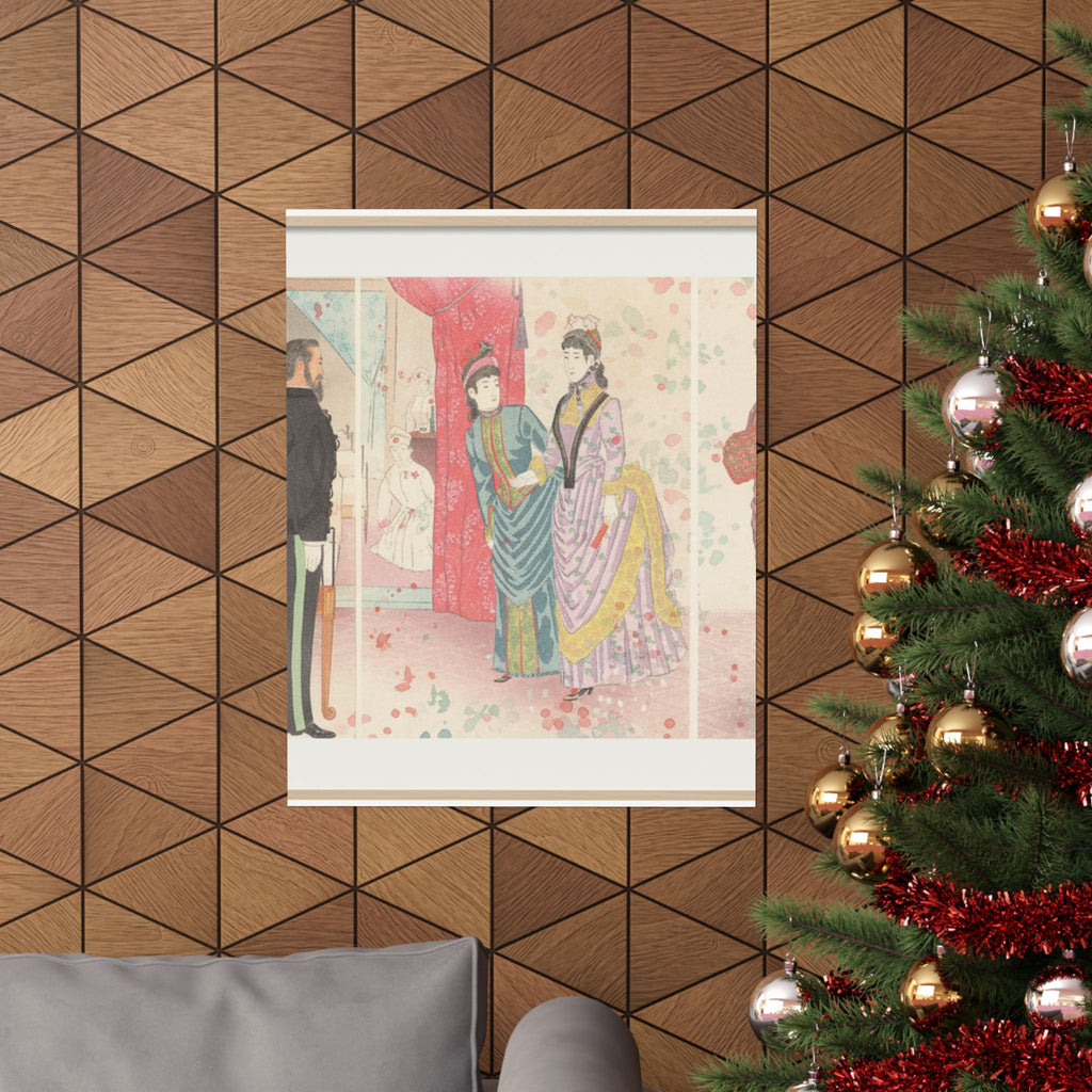Watercolor — Illustration Of The Empress Visiting A Field Hospital [In Hiroshima] (Yasen Byōi — Matte Poster
