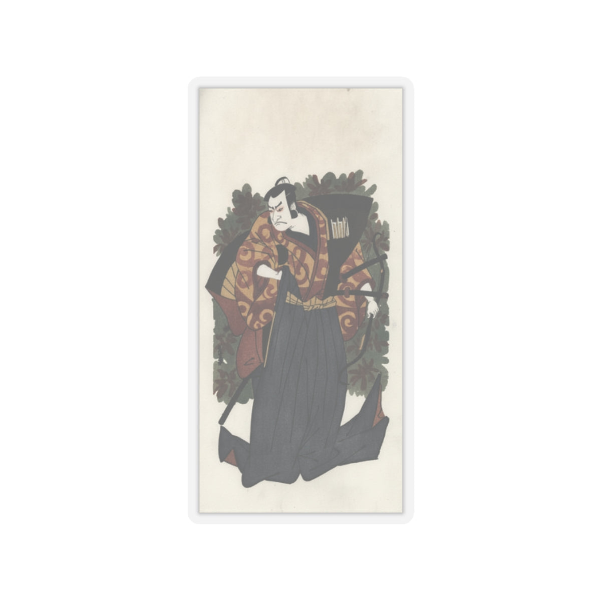 Watercolor — The First Nakamura Nakazo As A Man Of High Rank Attired In Naga-Bakama — Kiss-Cut Sticker