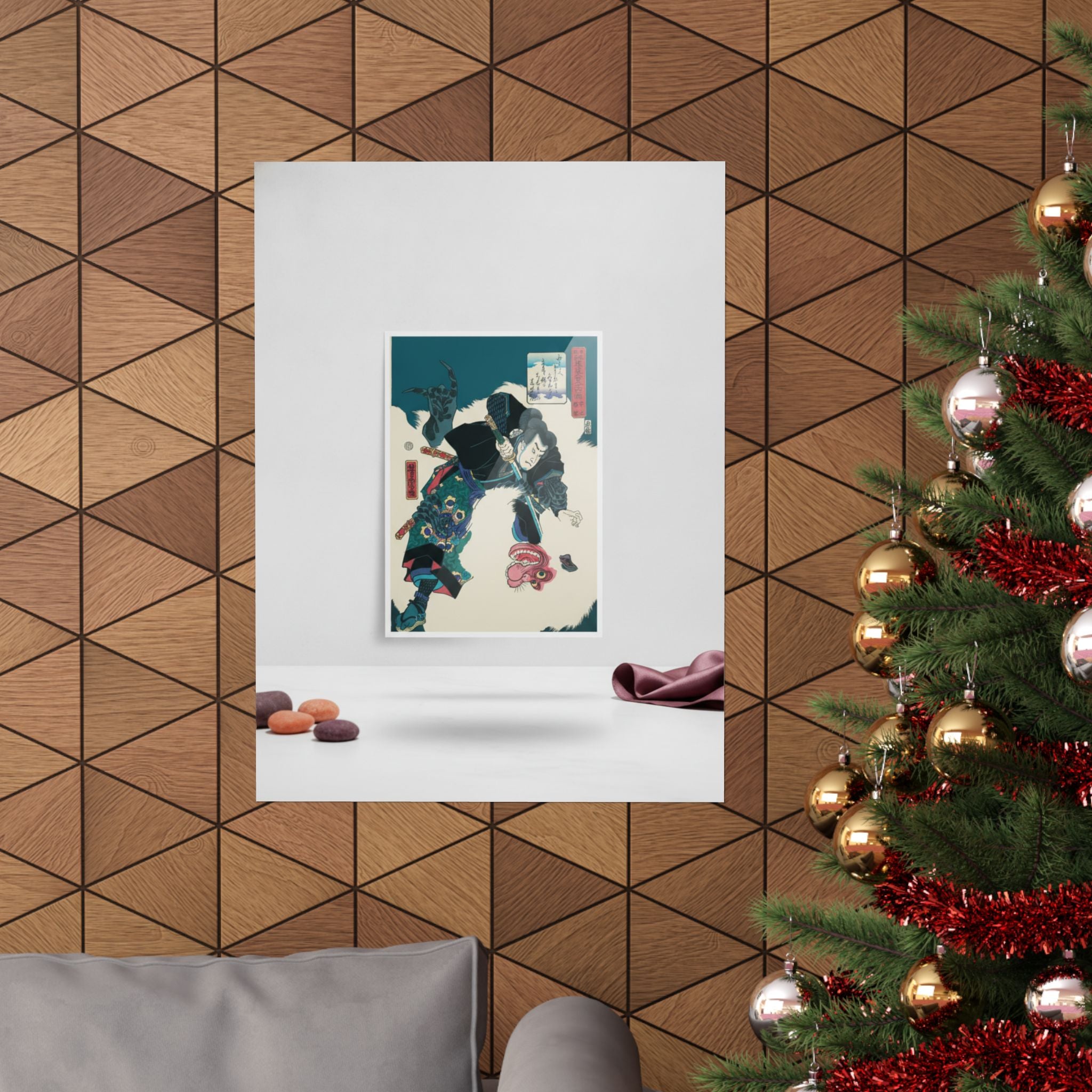 Product Marketing — The Warrior Slaying The Giant White Hihi — Matte Poster