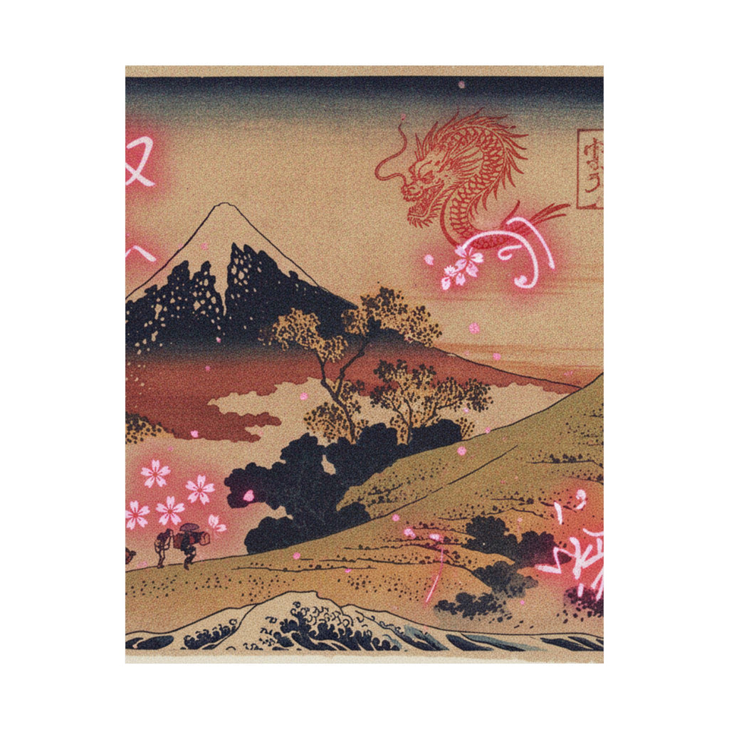 Japanese Street — The Inume Pass In Kai Province (Kōshū Inume Tōge), From The Series Thirty-Six Vi — Matte Poster