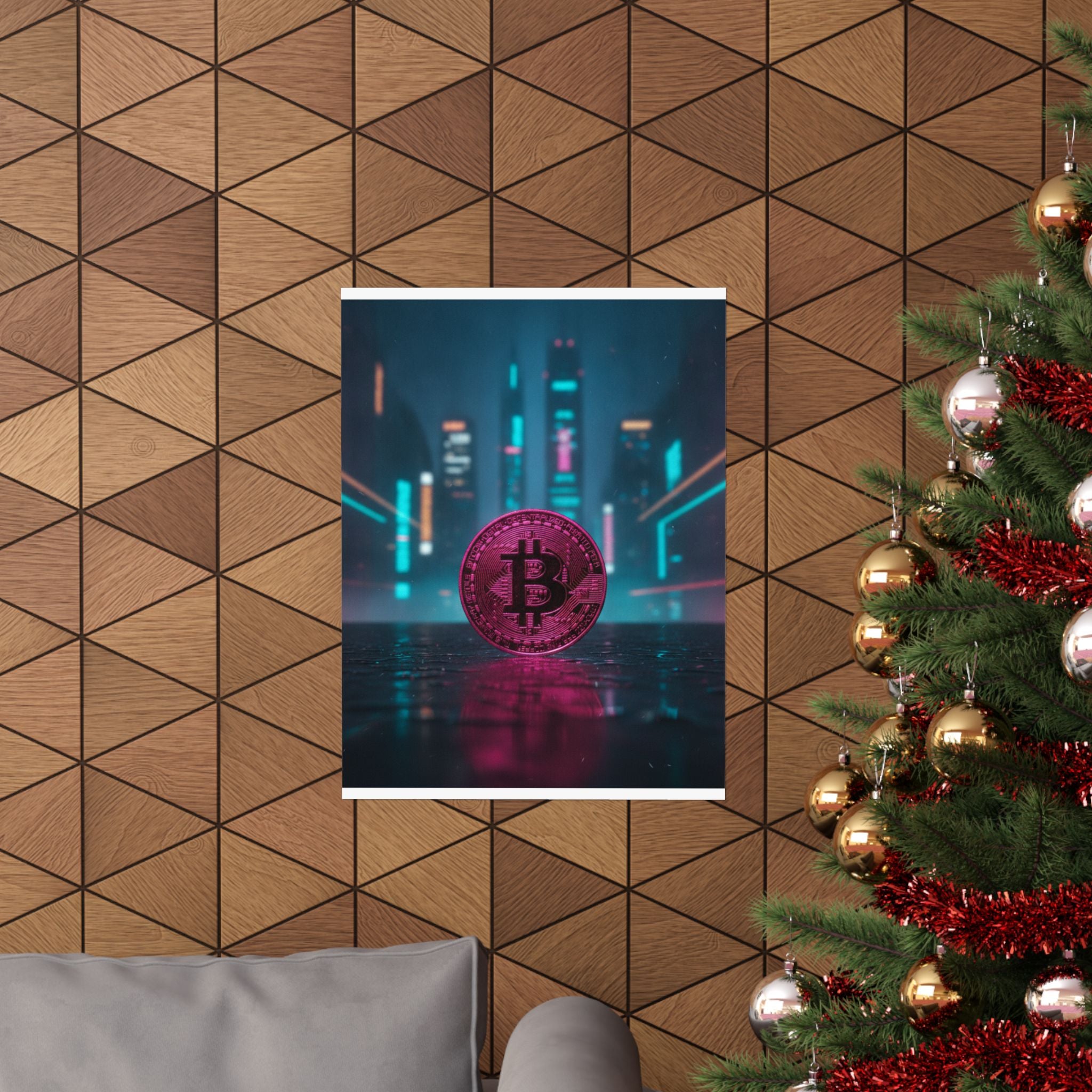 Neon Noir — Coin — Matte Poster