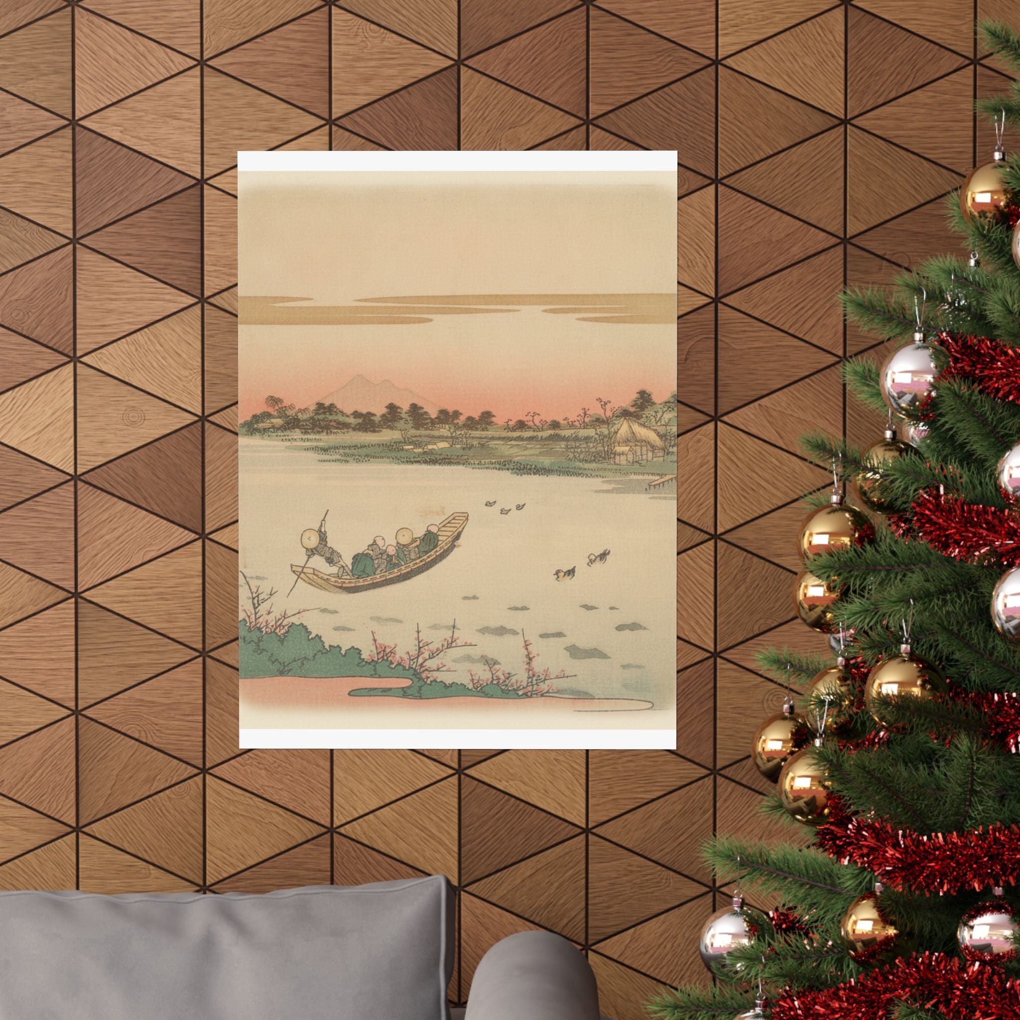 Southern Sunset — Boat Ferrying Across River — Matte Poster