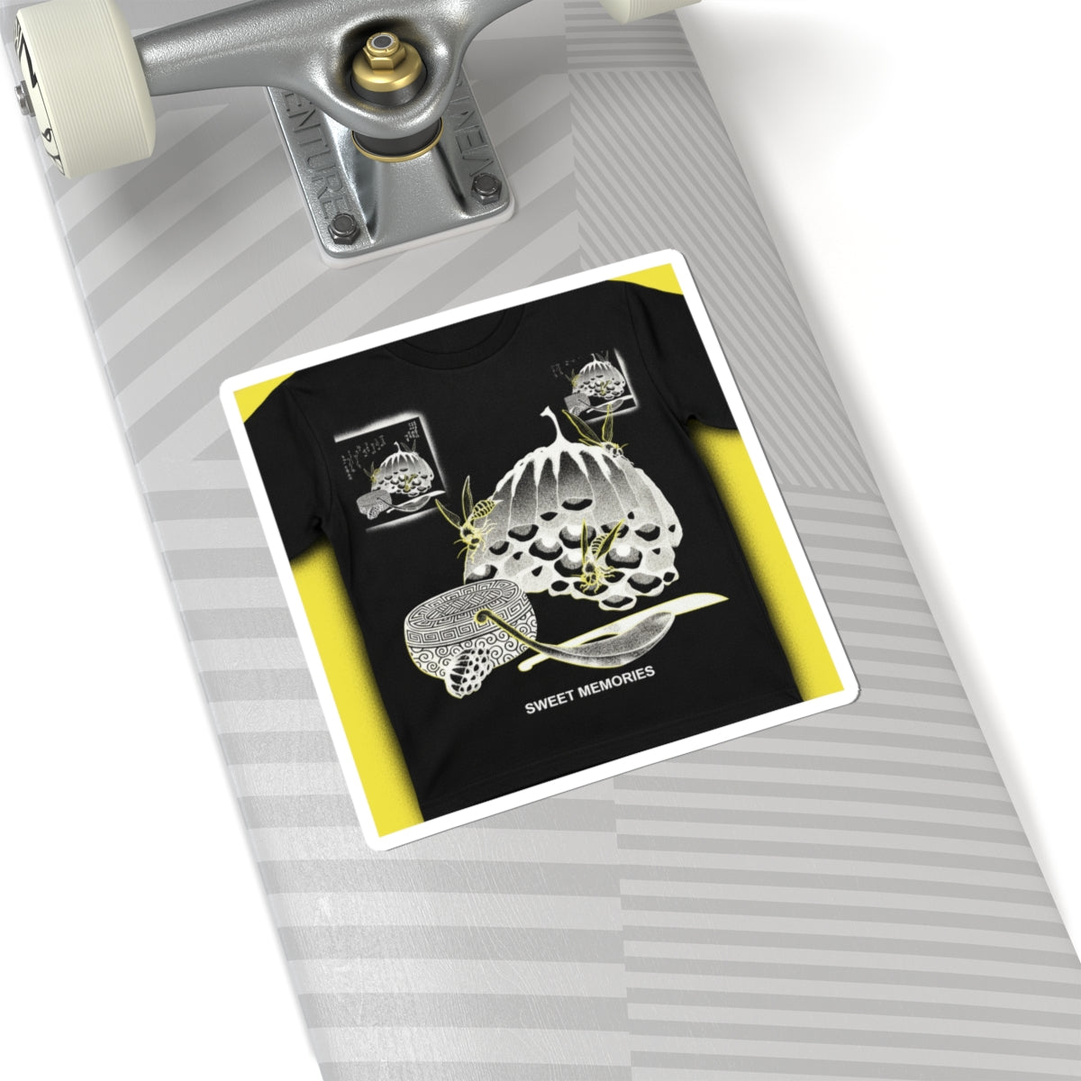 Streetwear Collage — Hives With Wasps, And A Box With A Spoon For Honey — Kiss-Cut Sticker