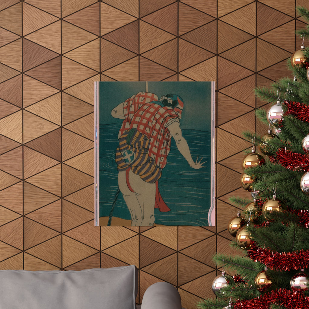 Cinematic — The Actor Otani Hiroemon Iii As Man Ready To Wade Into The Sea With A Drawn Swor — Matte Poster