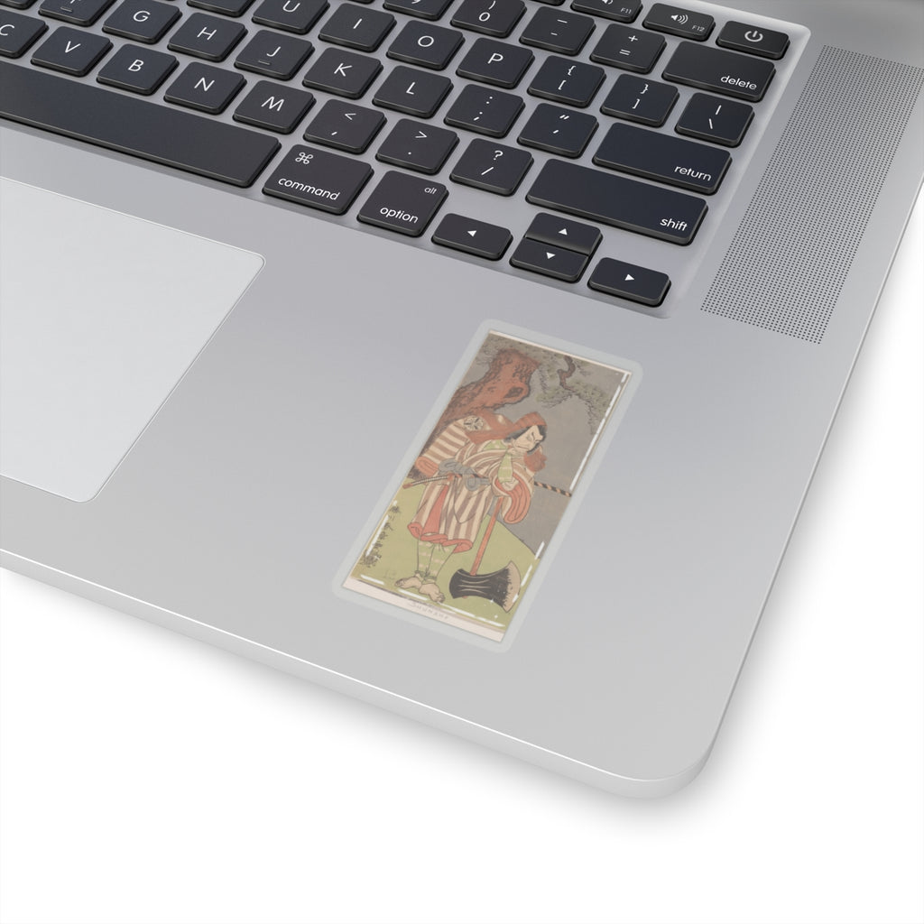 Ecommerce Main — The Actor The Fourth Danjuro With His Chin In His Hand Leaning On The Handle Of  — Kiss-Cut Sticker