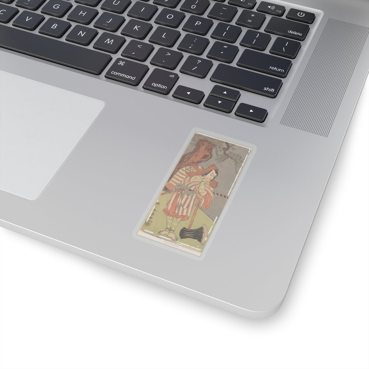 Ecommerce Main — The Actor The Fourth Danjuro With His Chin In His Hand Leaning On The Handle Of  — Kiss-Cut Sticker