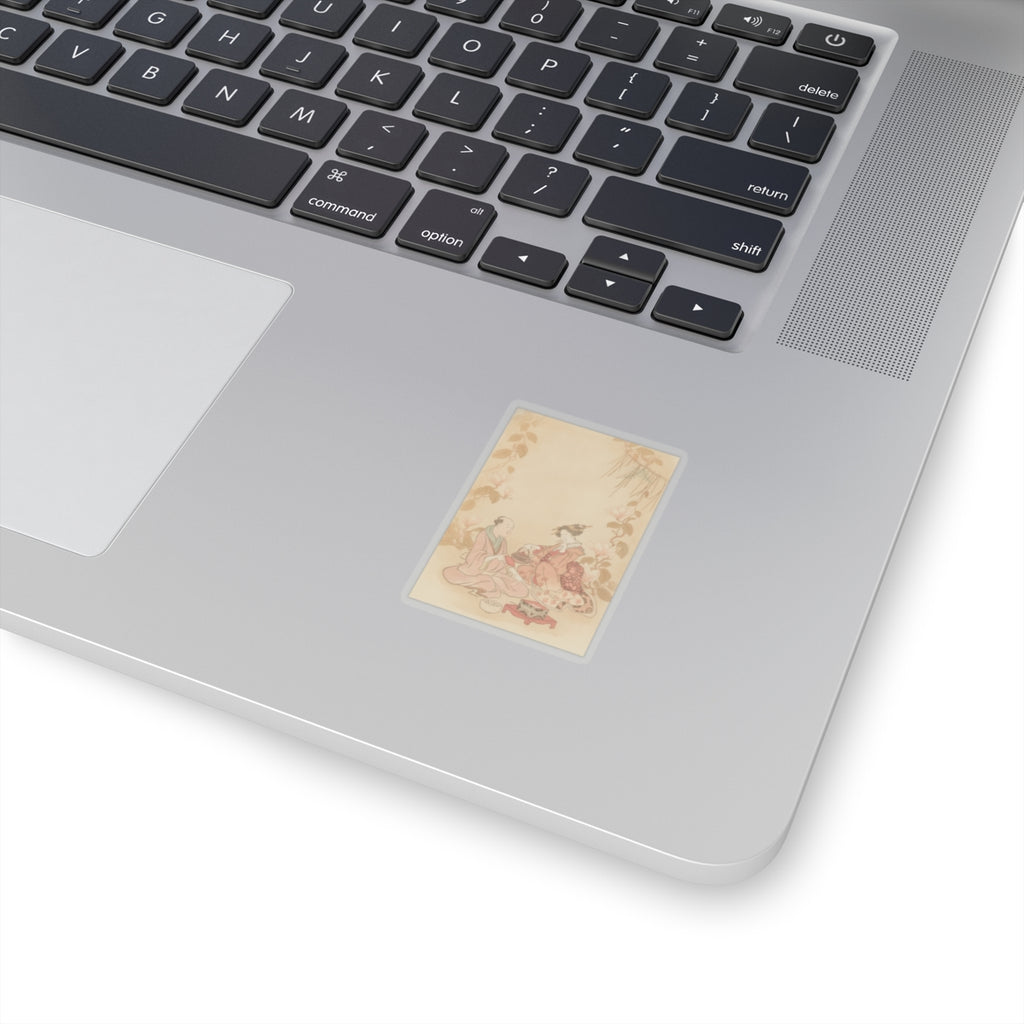 Southern Sunset — Woman Entertaining Her Guest With New Year Wine — Kiss-Cut Sticker