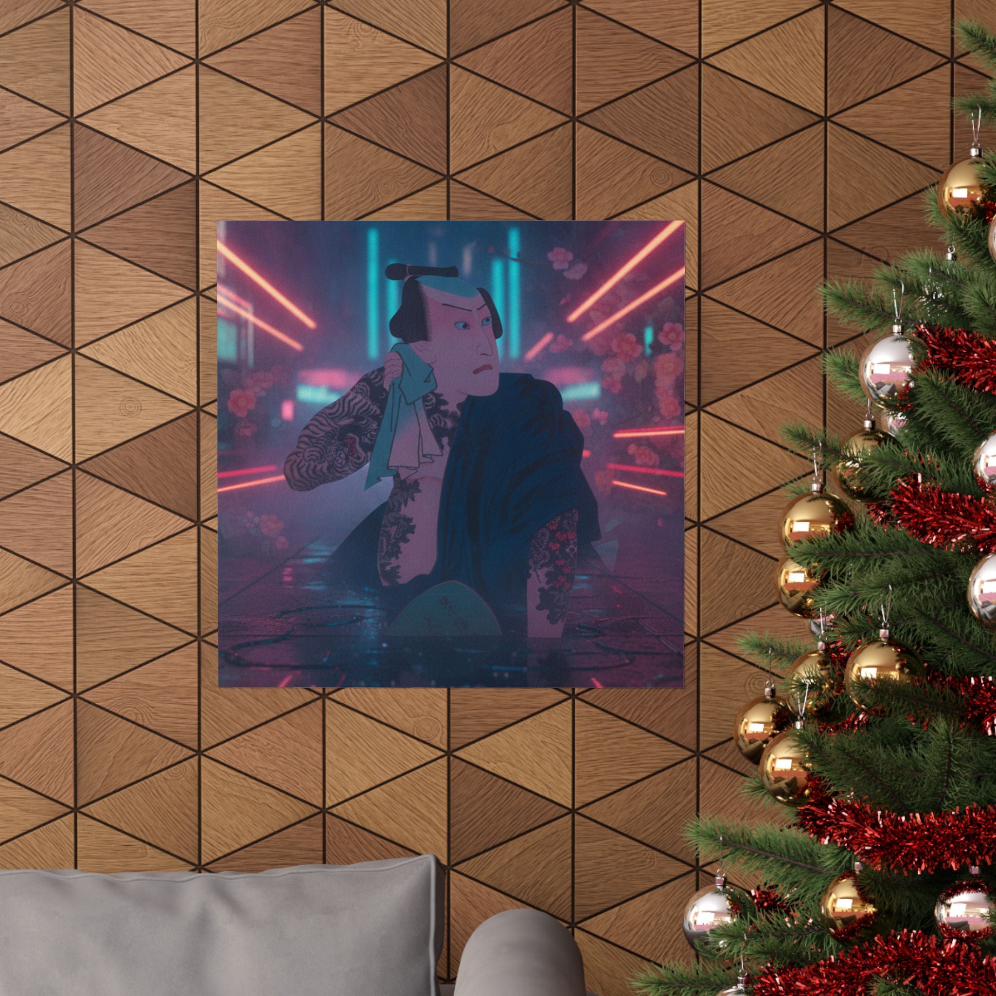 Neon Noir — The Actor Kawarazaki Gonjūrō I As Ude No Kisaburō, Likened To Wu Song The Asceti — Matte Poster