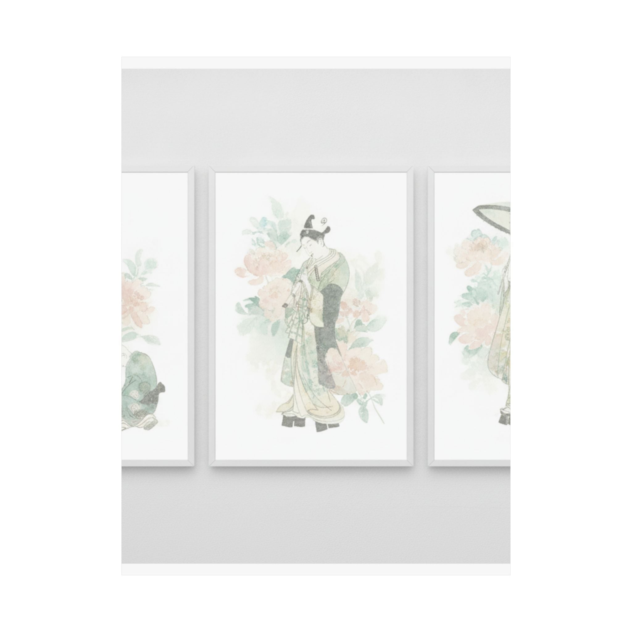 Watercolor — Tripytych Of Young Men — Matte Poster