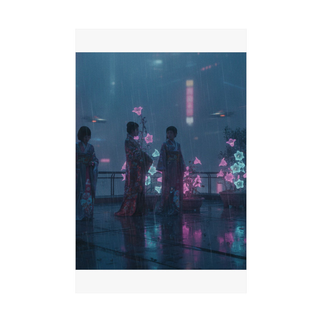Neon Noir — Bellflowers (Asagao), From The Series Genji In Fashionable Modern Guise (Fūryū Y — Matte Poster
