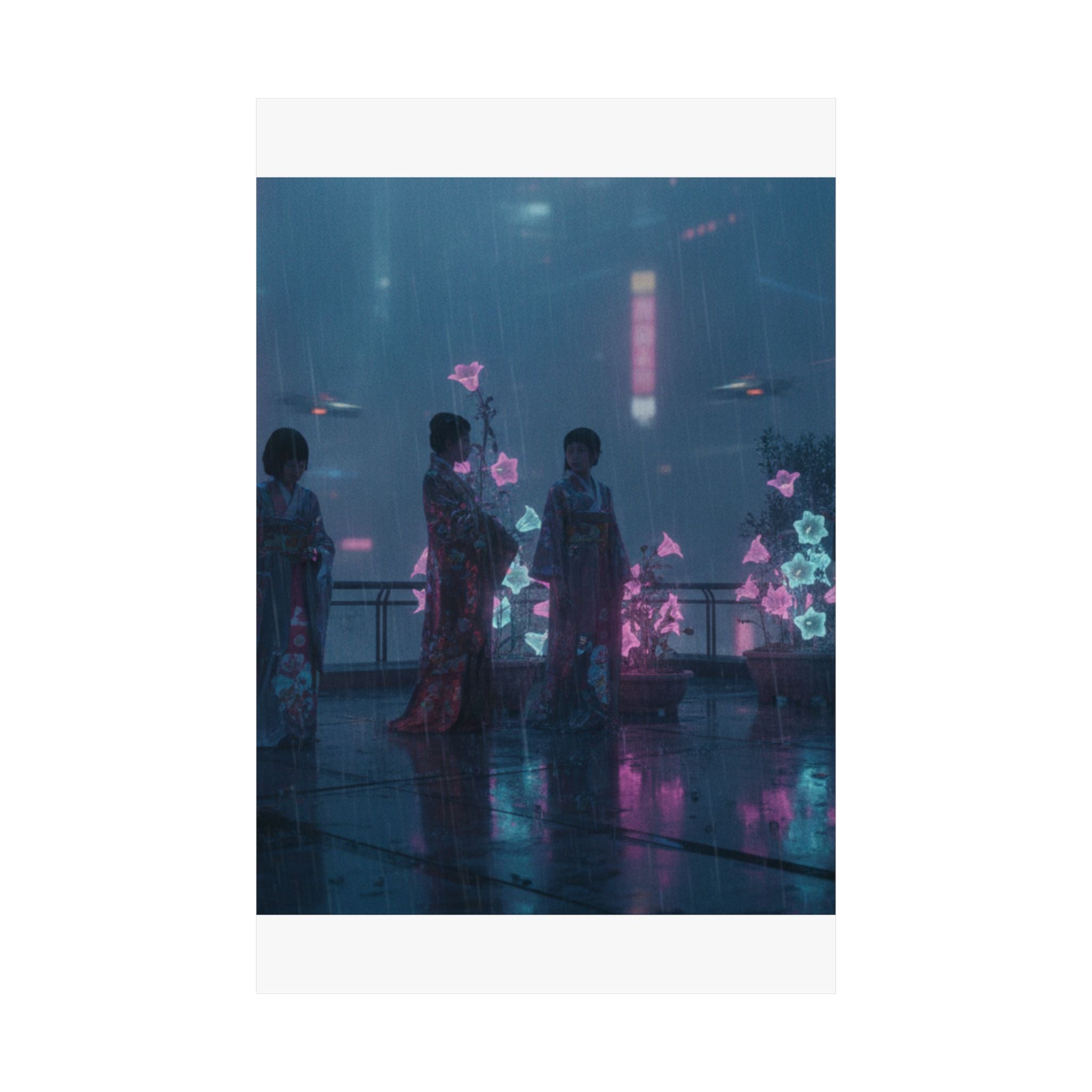 Neon Noir — Bellflowers (Asagao), From The Series Genji In Fashionable Modern Guise (Fūryū Y — Matte Poster