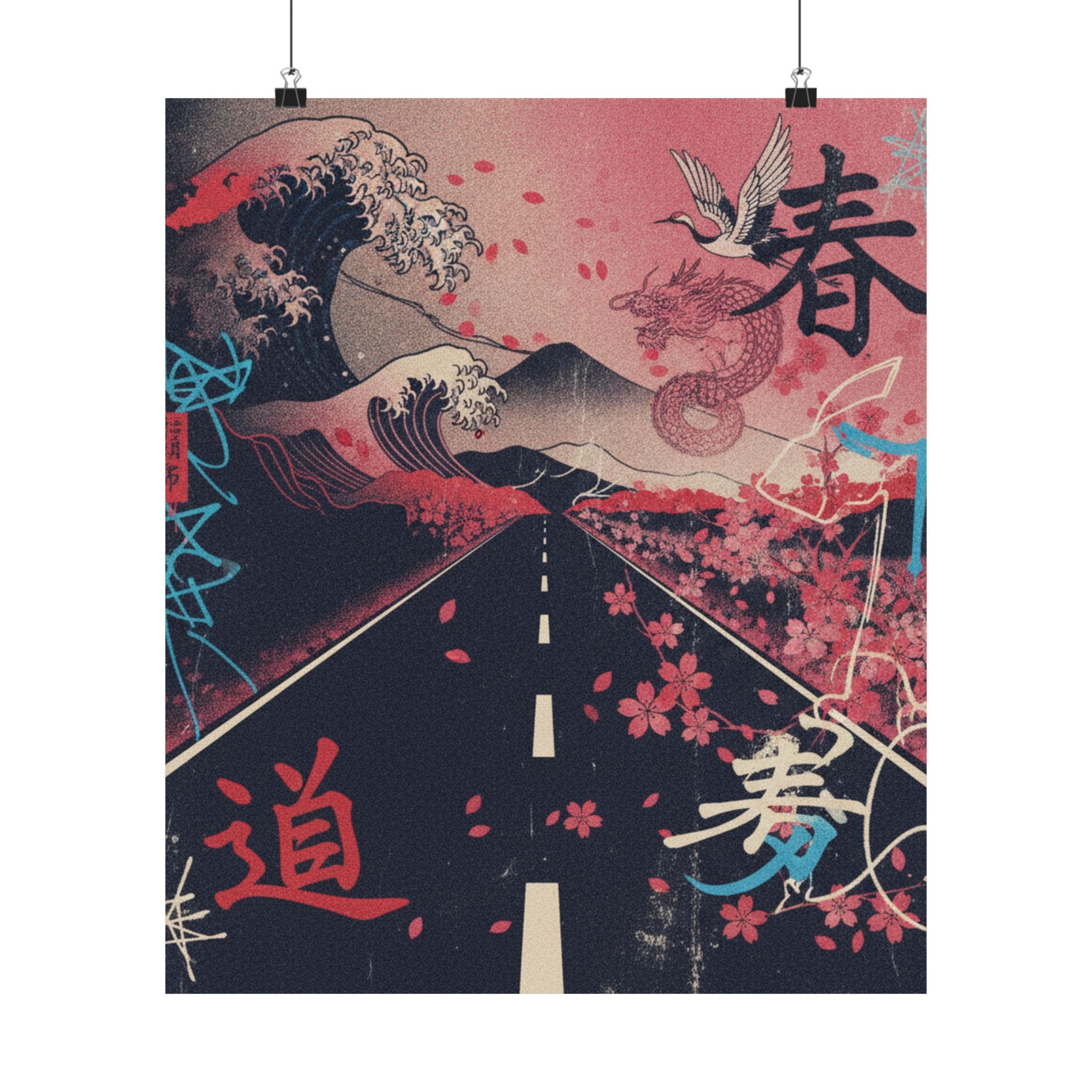 Japanese Street — Road — Matte Poster