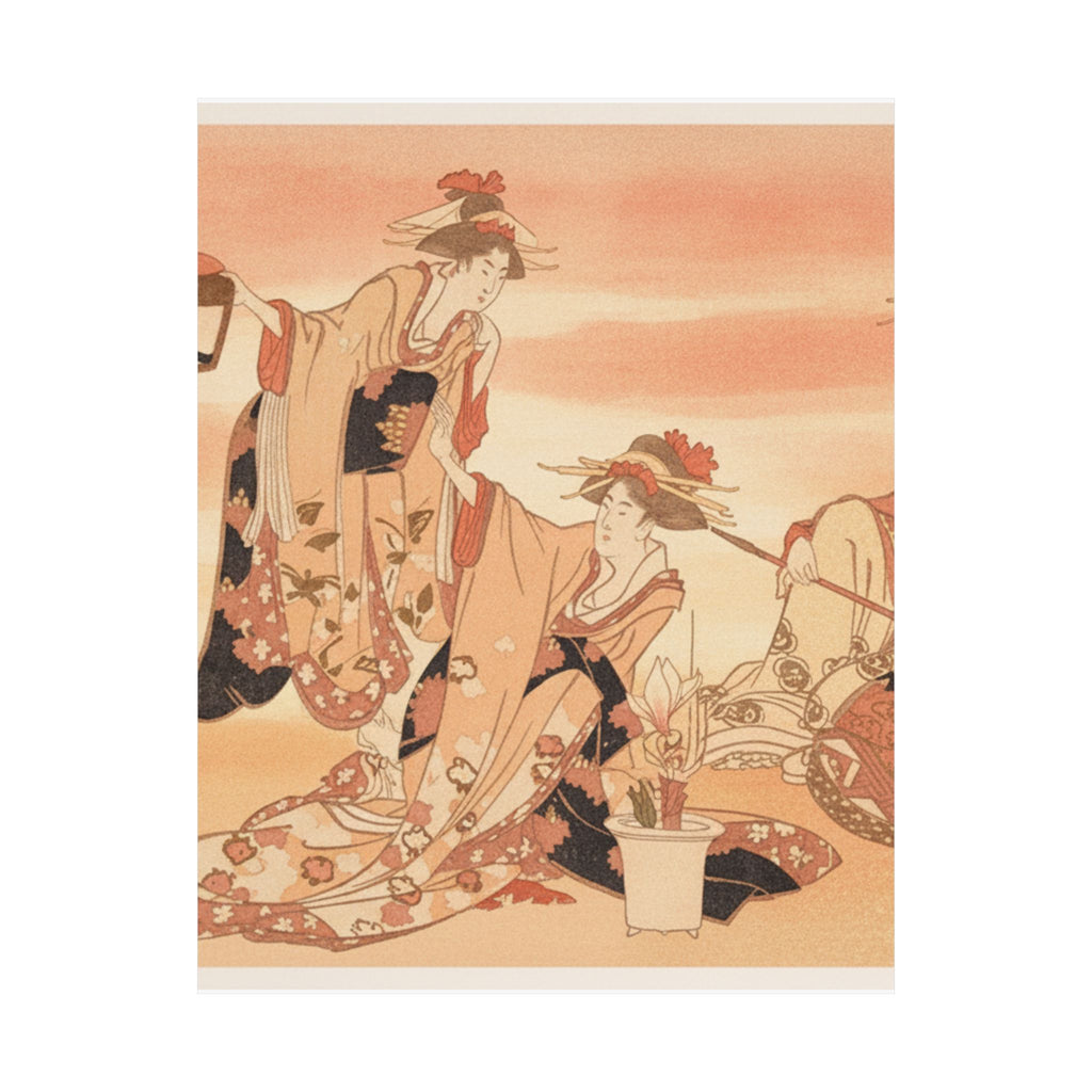 Southern Sunset — Three Young Ladies Visiting Together — Matte Poster