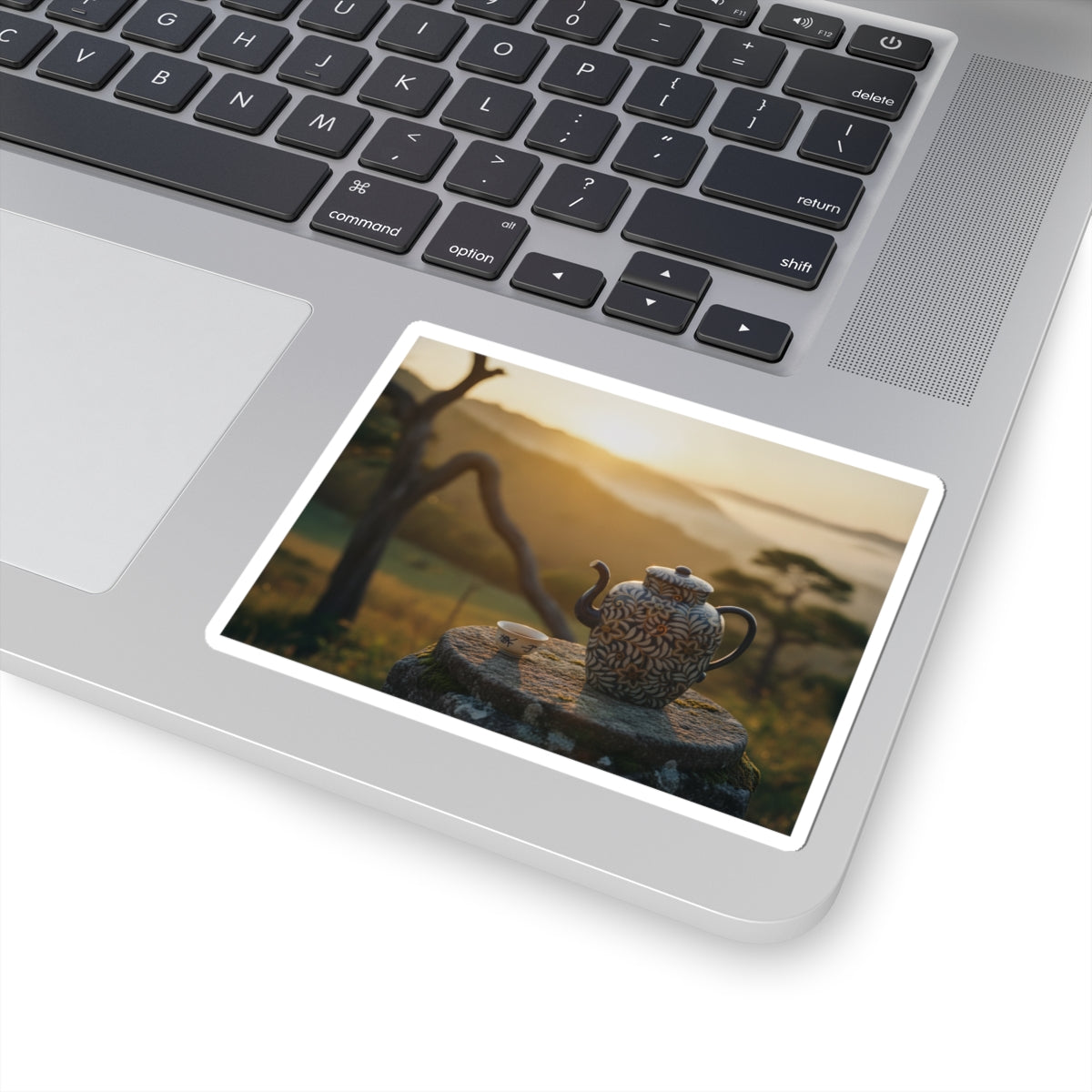 Scenic Nature — Wine Pot And Cup — Kiss-Cut Sticker