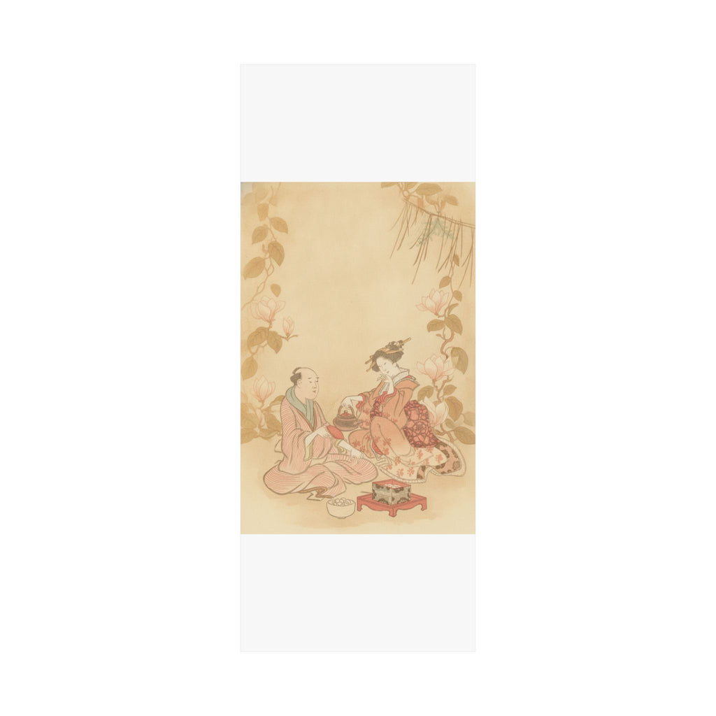 Southern Sunset — Woman Entertaining Her Guest With New Year Wine — Matte Poster