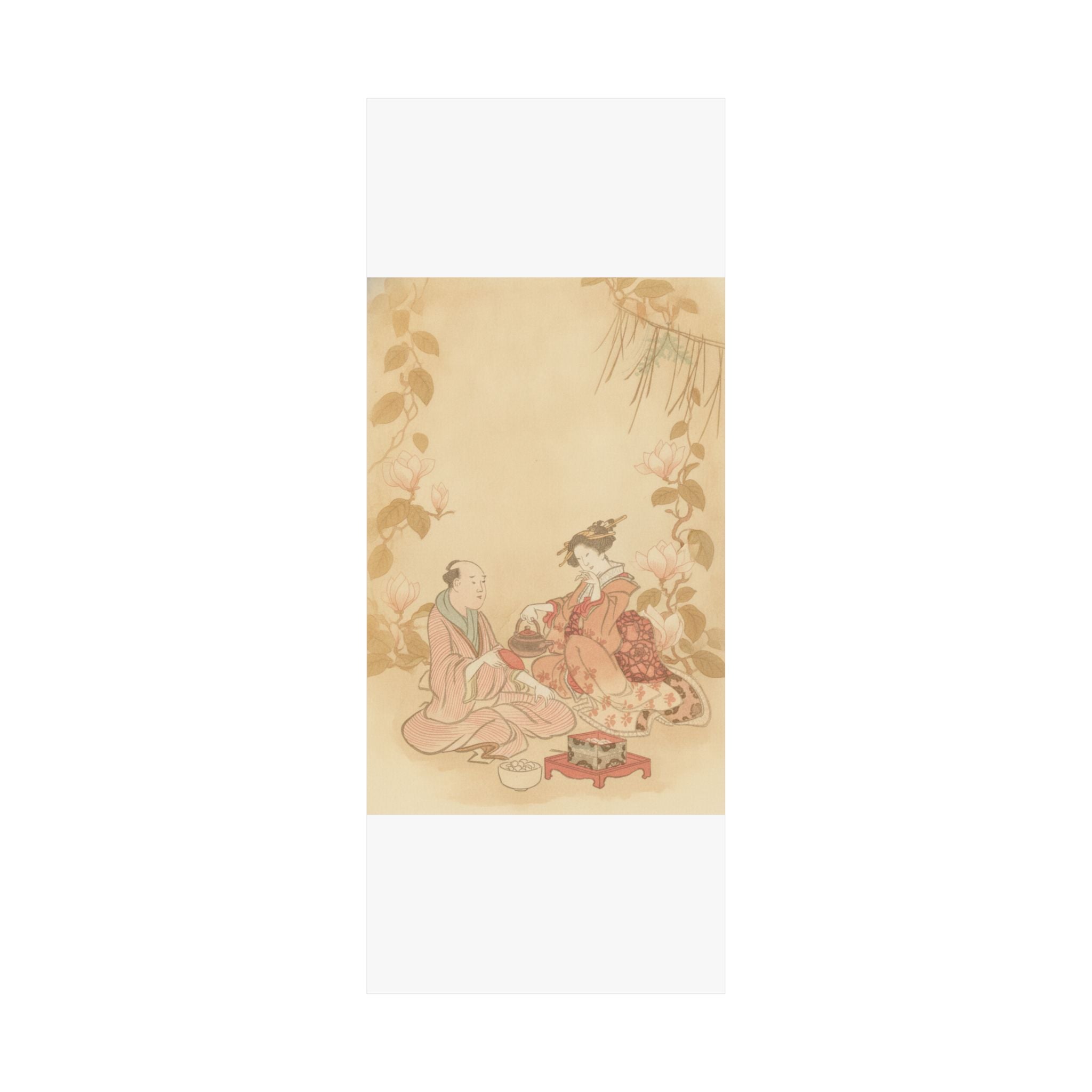 Southern Sunset — Woman Entertaining Her Guest With New Year Wine — Matte Poster