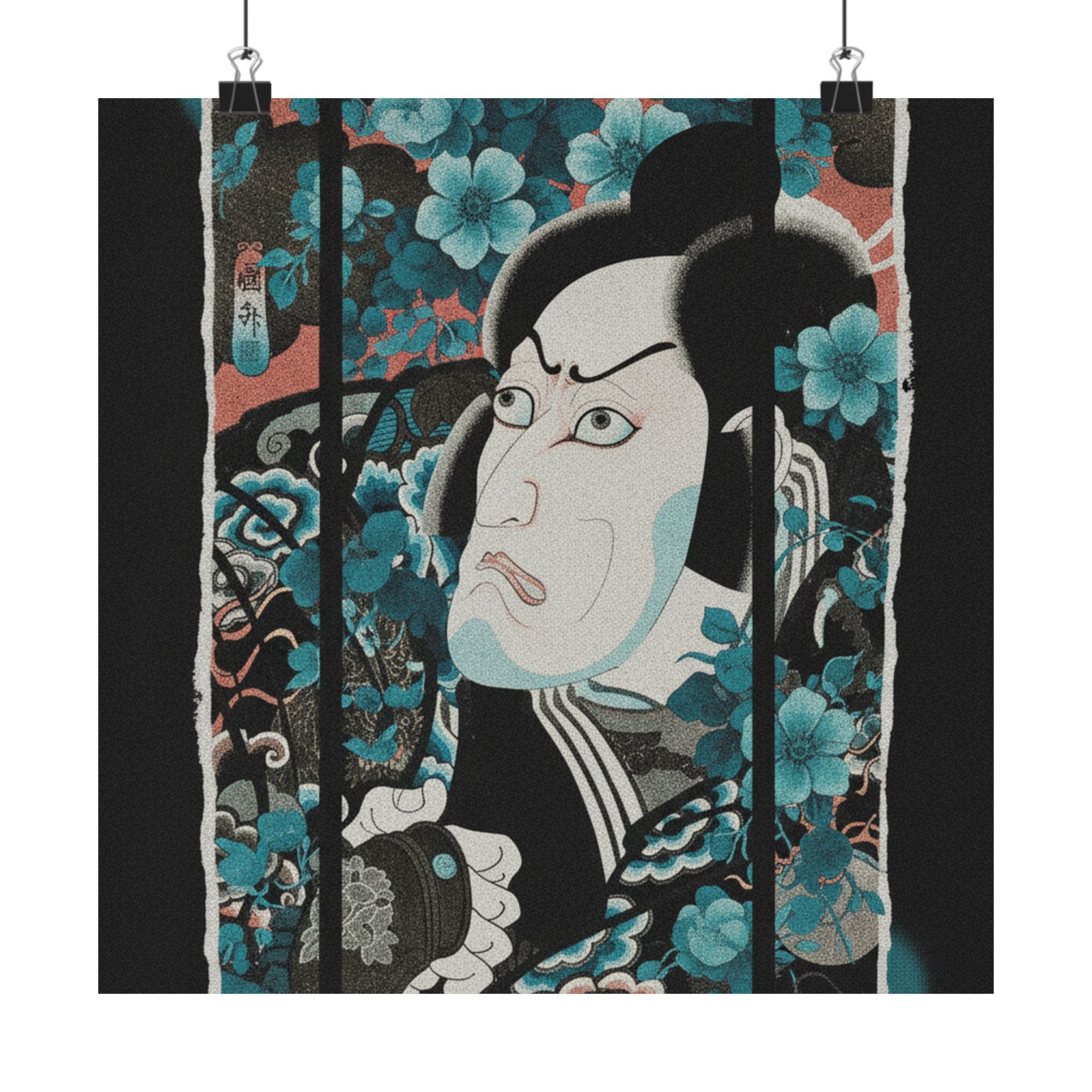 Streetwear Collage — Kabuki Actor Ichikawa Ebizō V As Kumagai Jirō Naozane — Matte Poster