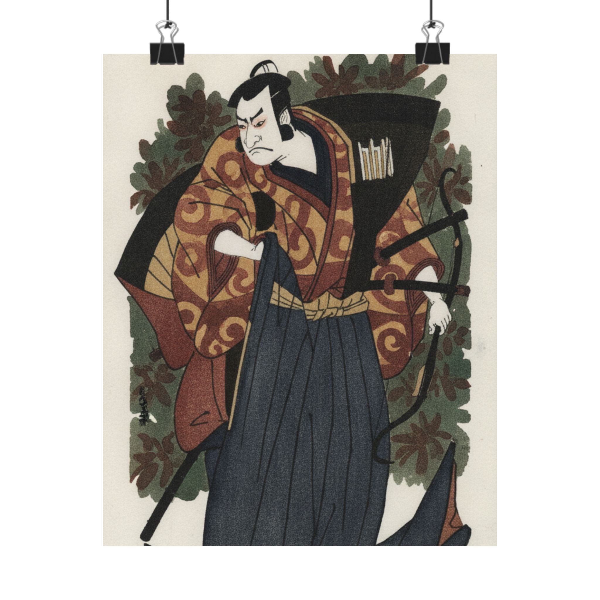 Watercolor — The First Nakamura Nakazo As A Man Of High Rank Attired In Naga-Bakama — Matte Poster