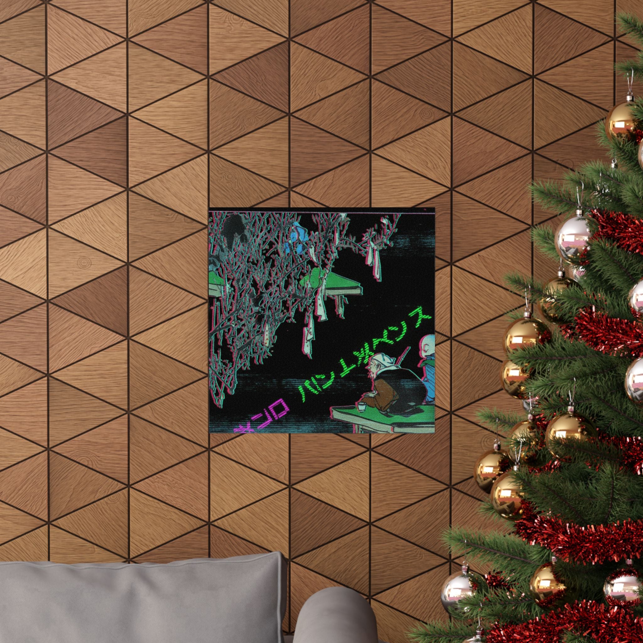 Glitch Culture — Two Pilgrims Gazing At A Tree Festooned With Prayers — Matte Poster