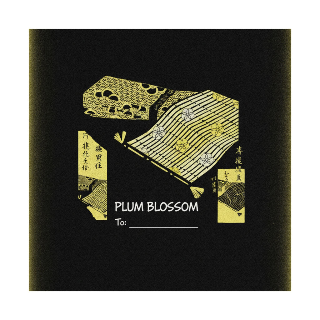 Streetwear Collage — Pattern Of Plum Blossom — Matte Poster