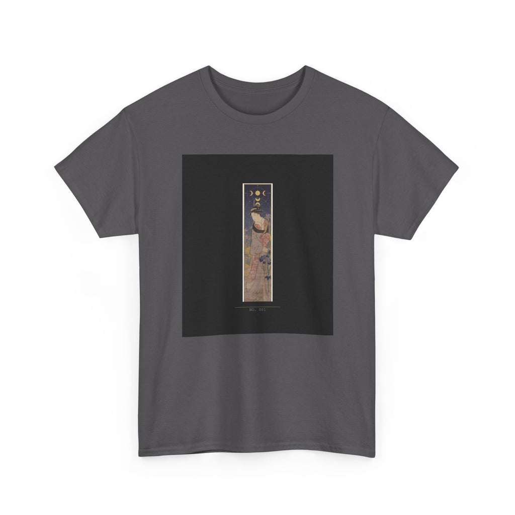 Crescent Moon Quail Vertical Ukiyo-e Graphic Tee
