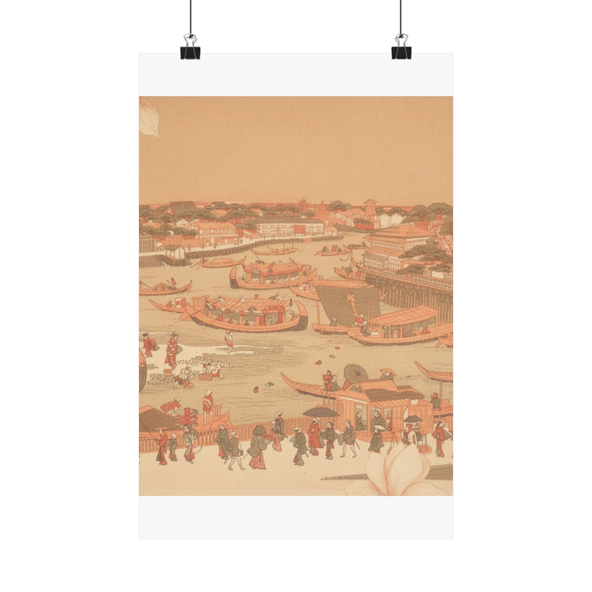 Southern Sunset — New Great Bridge At Naka Zu In Edo — Matte Poster