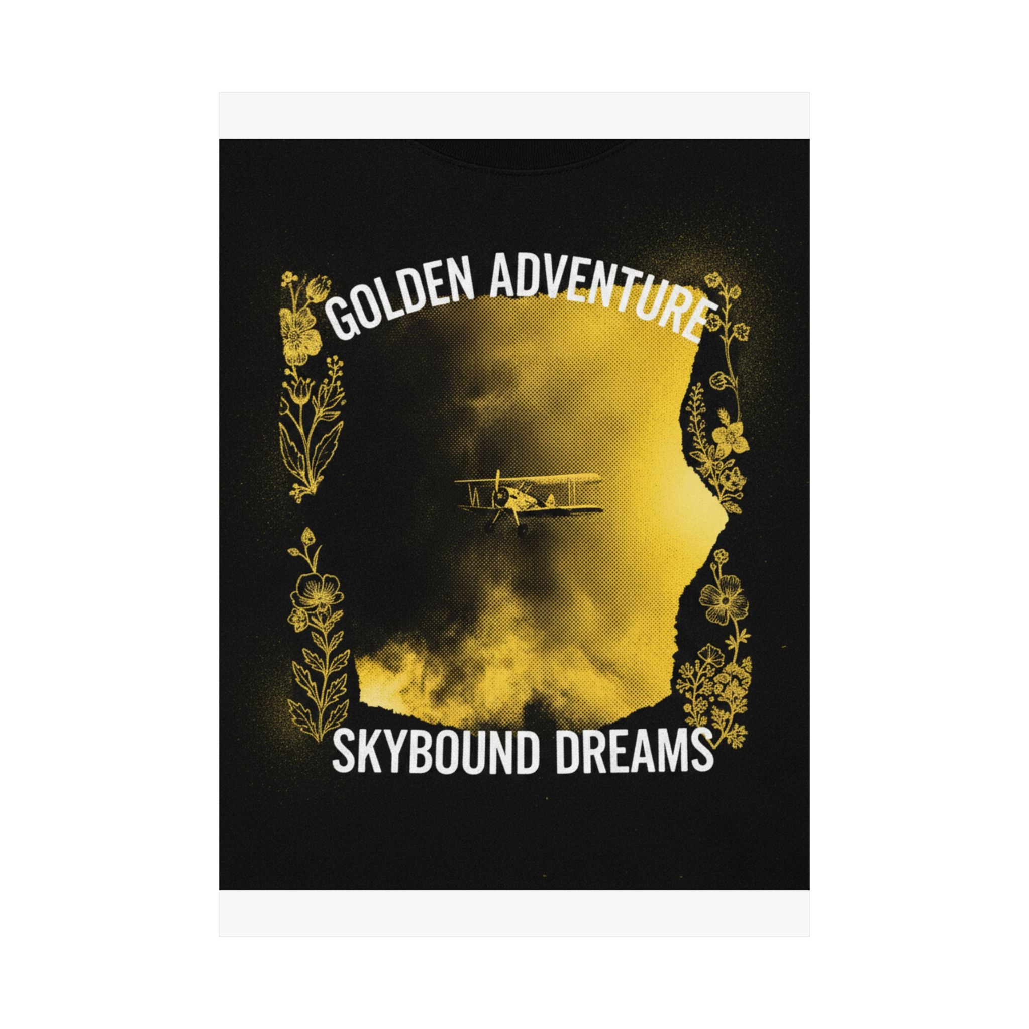 Golden Adventure Skybound Dreams Biplane Art Poster