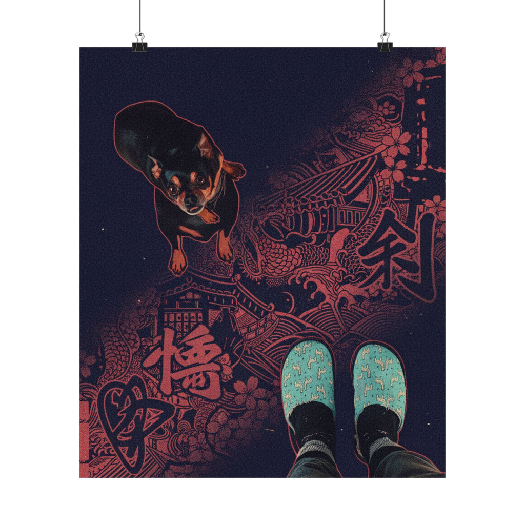 Japanese Street — Dog — Matte Poster