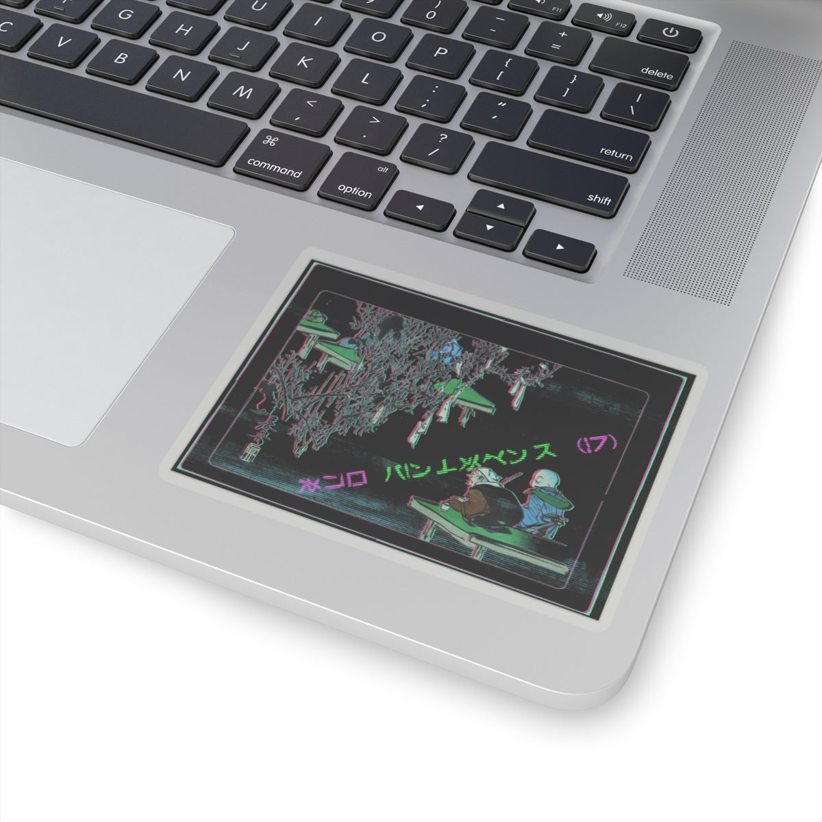 Glitch Culture — Two Pilgrims Gazing At A Tree Festooned With Prayers — Kiss-Cut Sticker