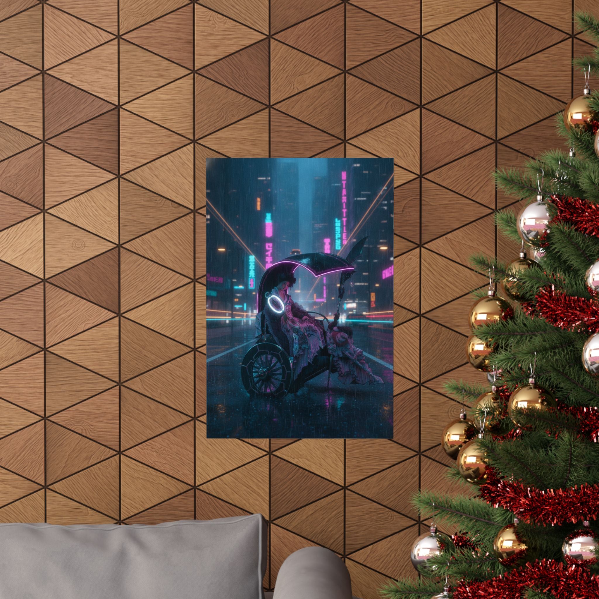Neon Noir — Lady In A Chariot — Matte Poster