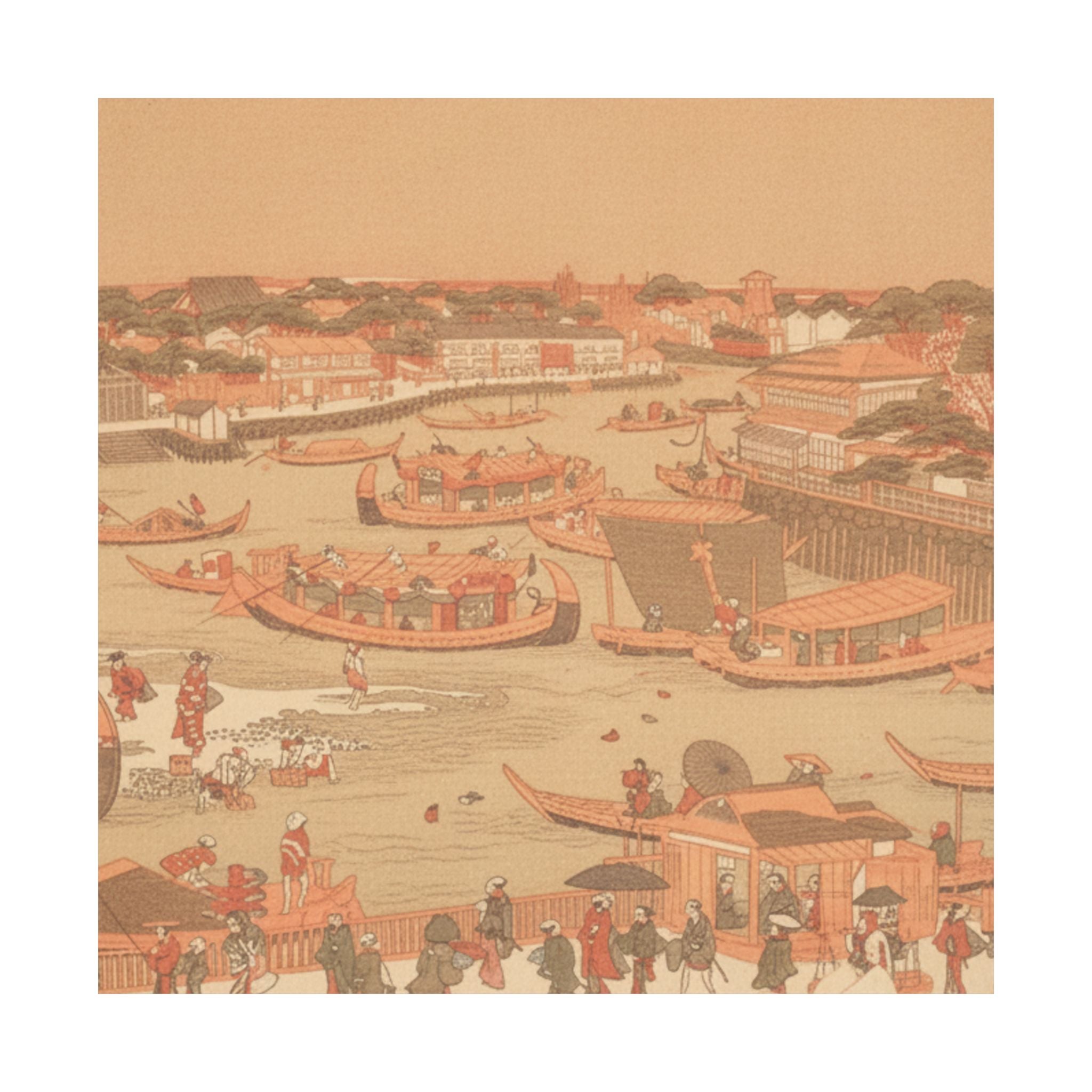 Southern Sunset — New Great Bridge At Naka Zu In Edo — Matte Poster