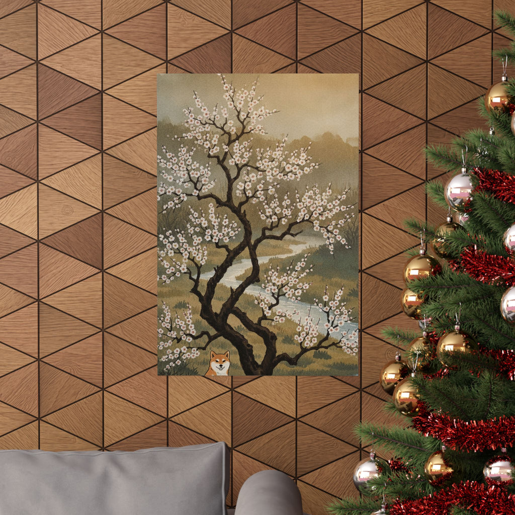 Scenic Nature — Plum Tree In Blossom — Matte Poster