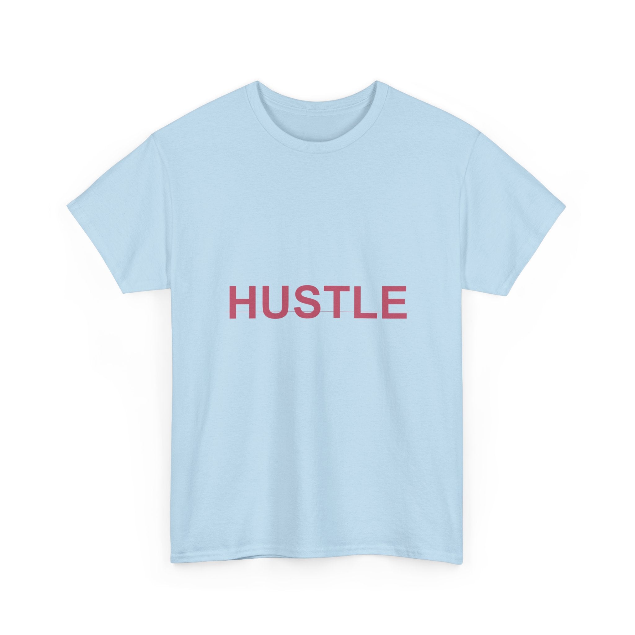 HUSTLE Bold Crimson Minimal Typography Graphic Tee