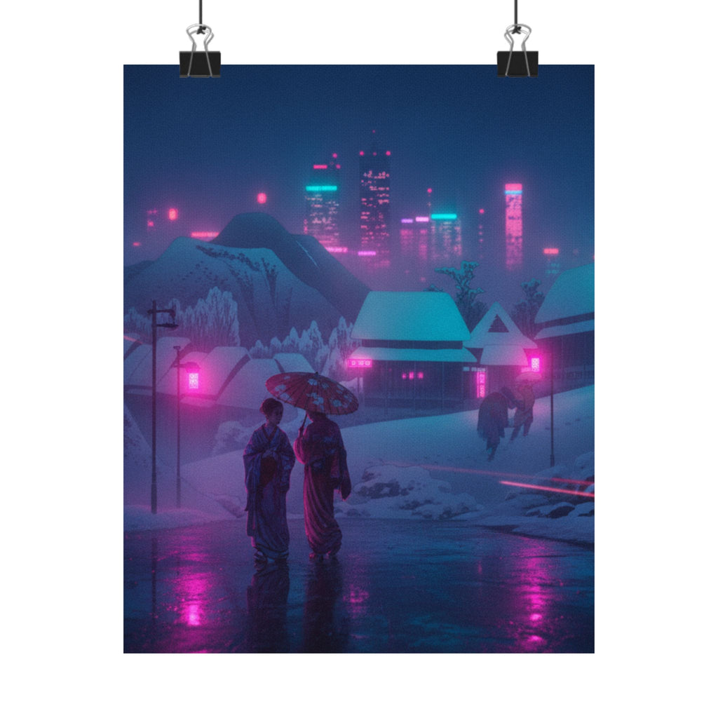 Neon Noir — Evening Snow — Matte Poster