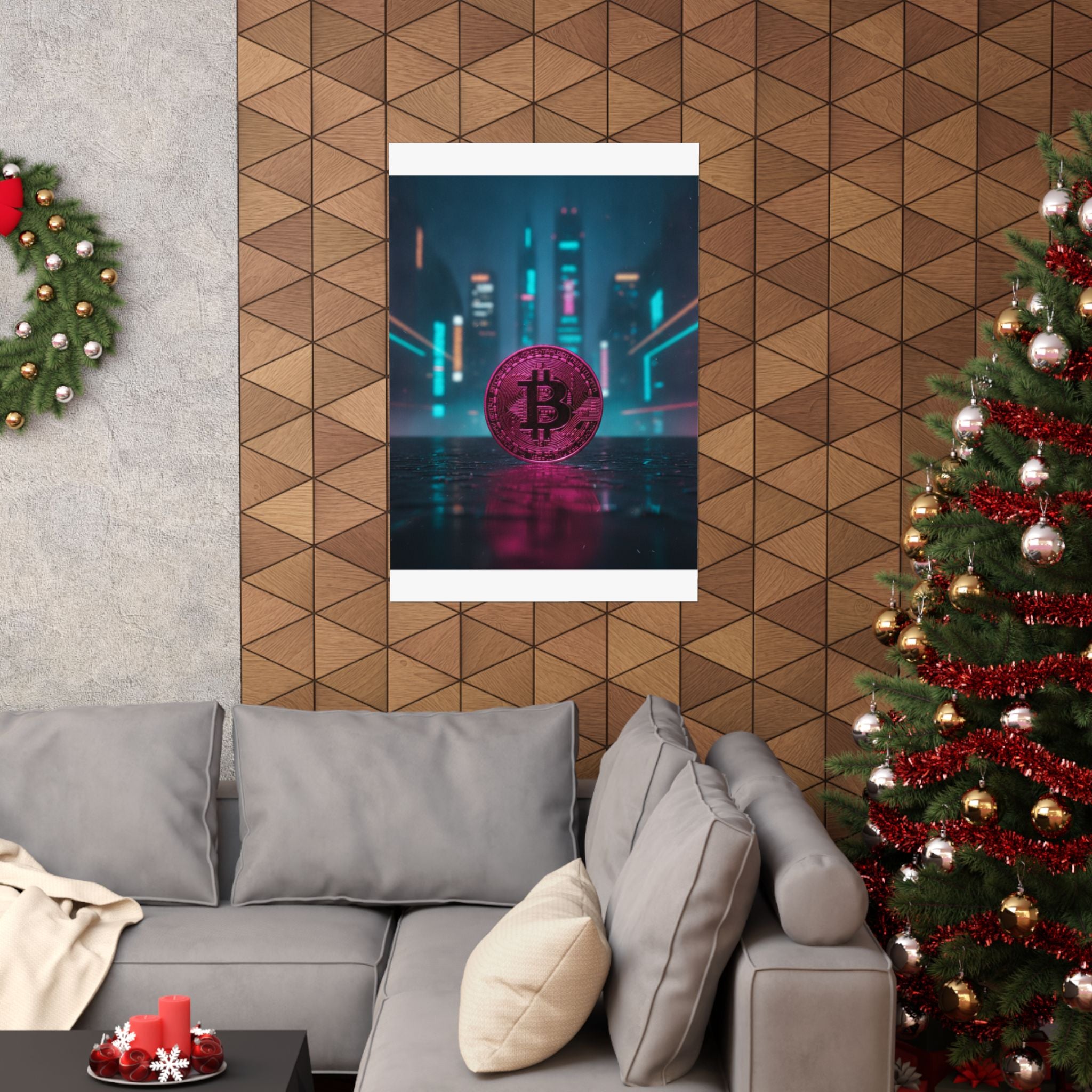 Neon Noir — Coin — Matte Poster